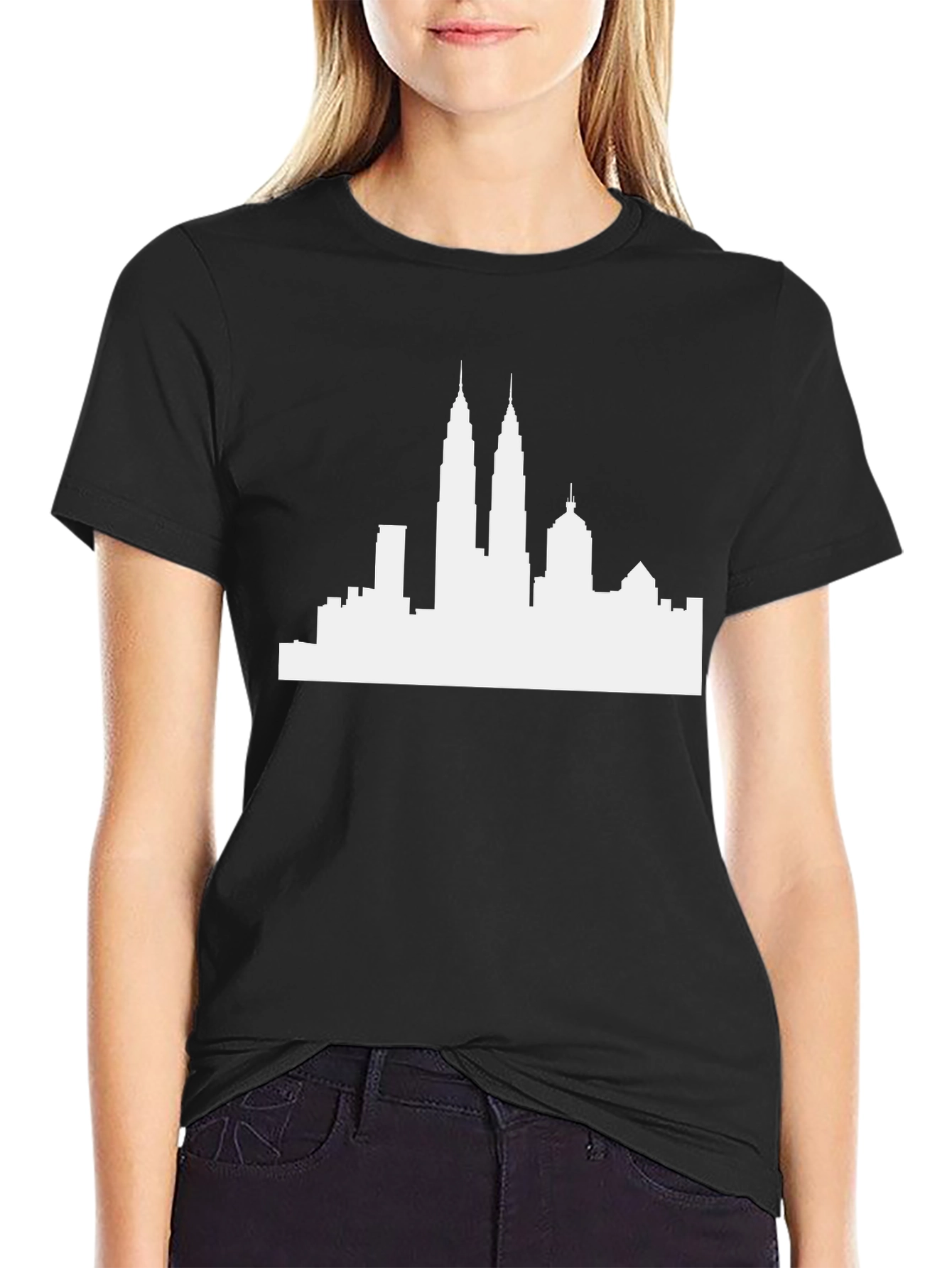Cityscape Graphic Tee - Modern Silhouette Shirt