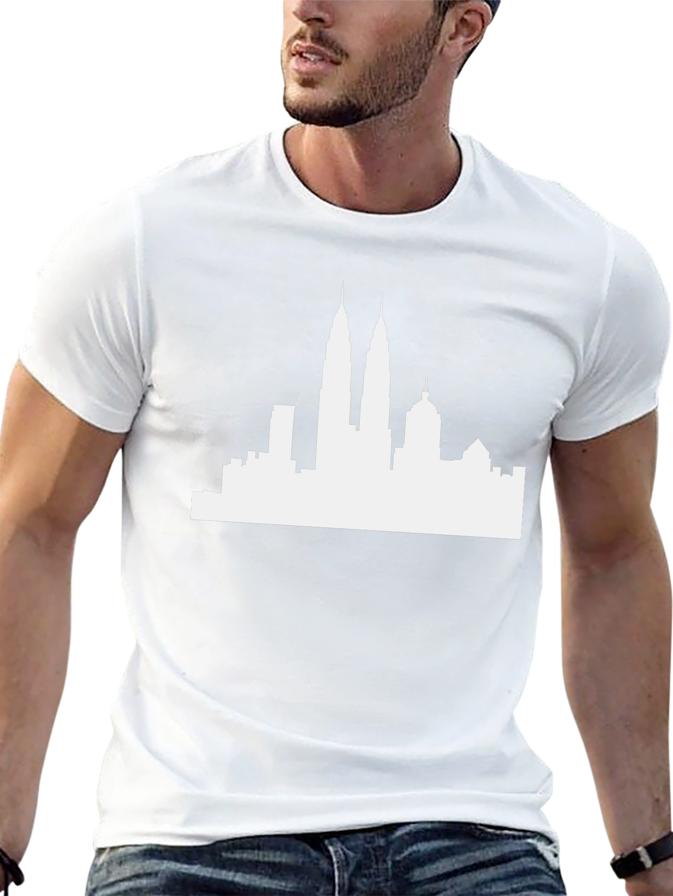 Cityscape Graphic Tee - Modern Silhouette Shirt