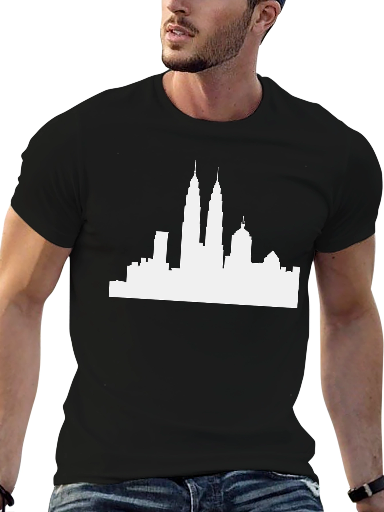Cityscape Graphic Tee - Modern Silhouette Shirt