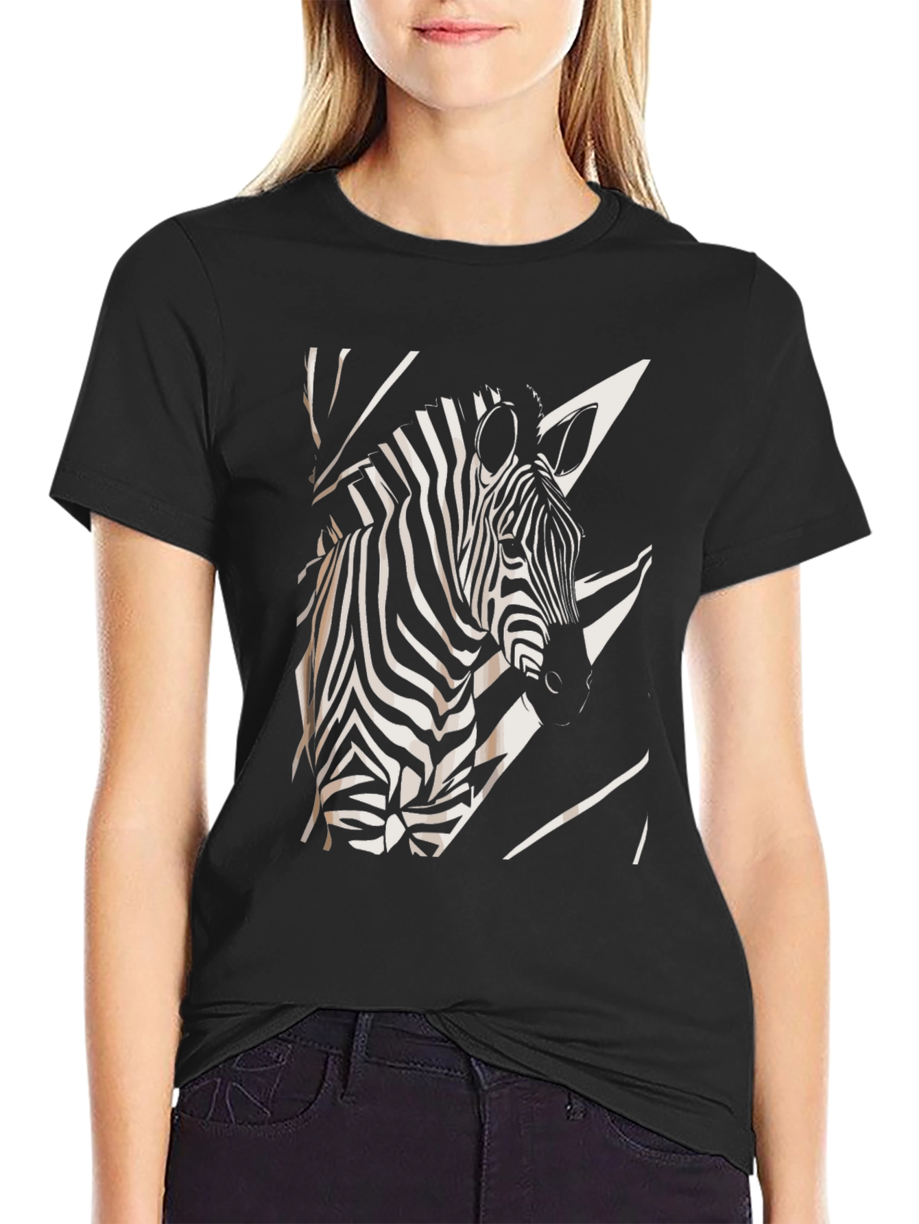 Zebra Graphic Black T-Shirt - Modern Design