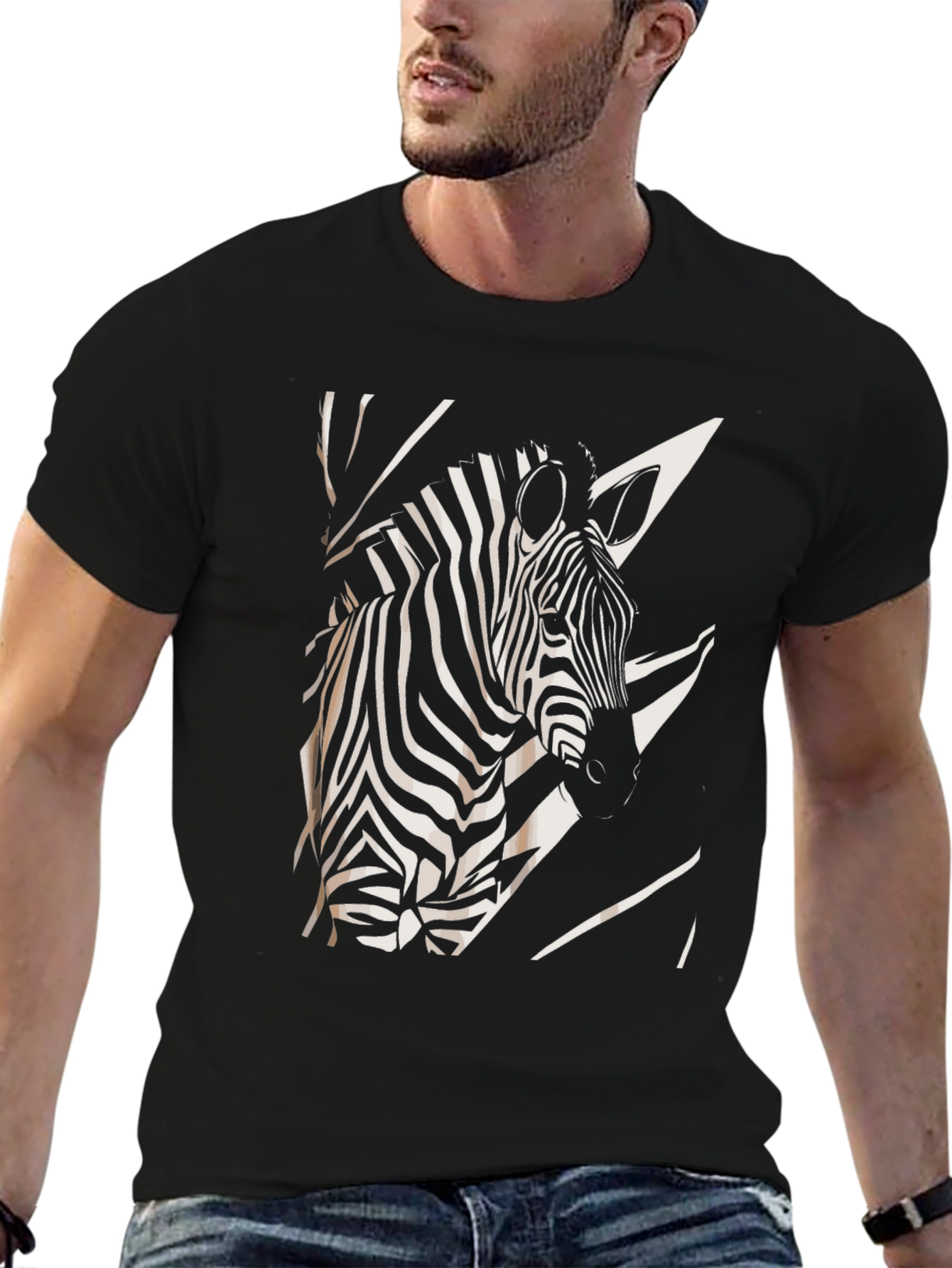 Zebra Graphic Black T-Shirt - Modern Design