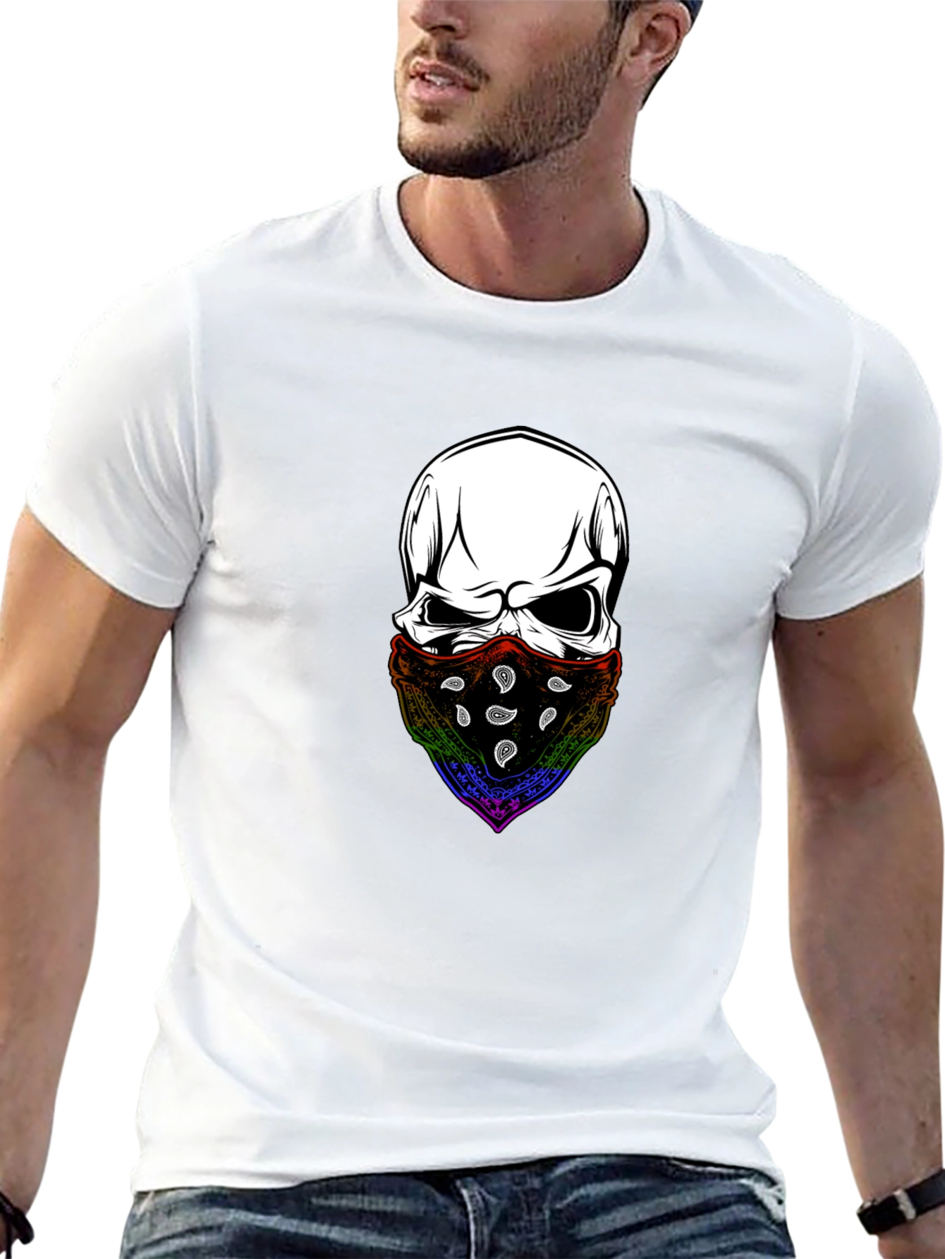 Skull Bandana T-Shirt - Stylish Graphic Tee