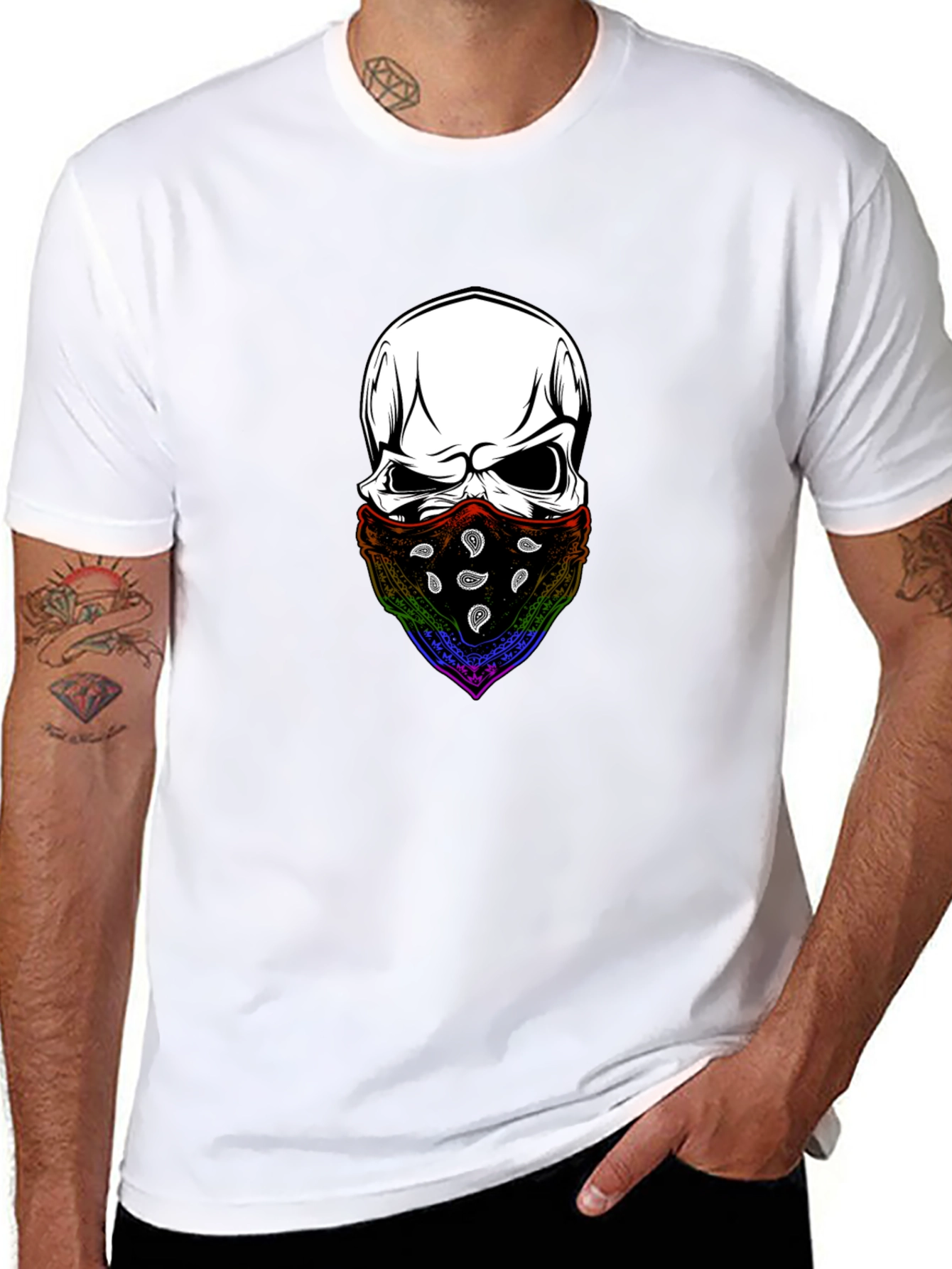 Skull Bandana T-Shirt - Stylish Graphic Tee