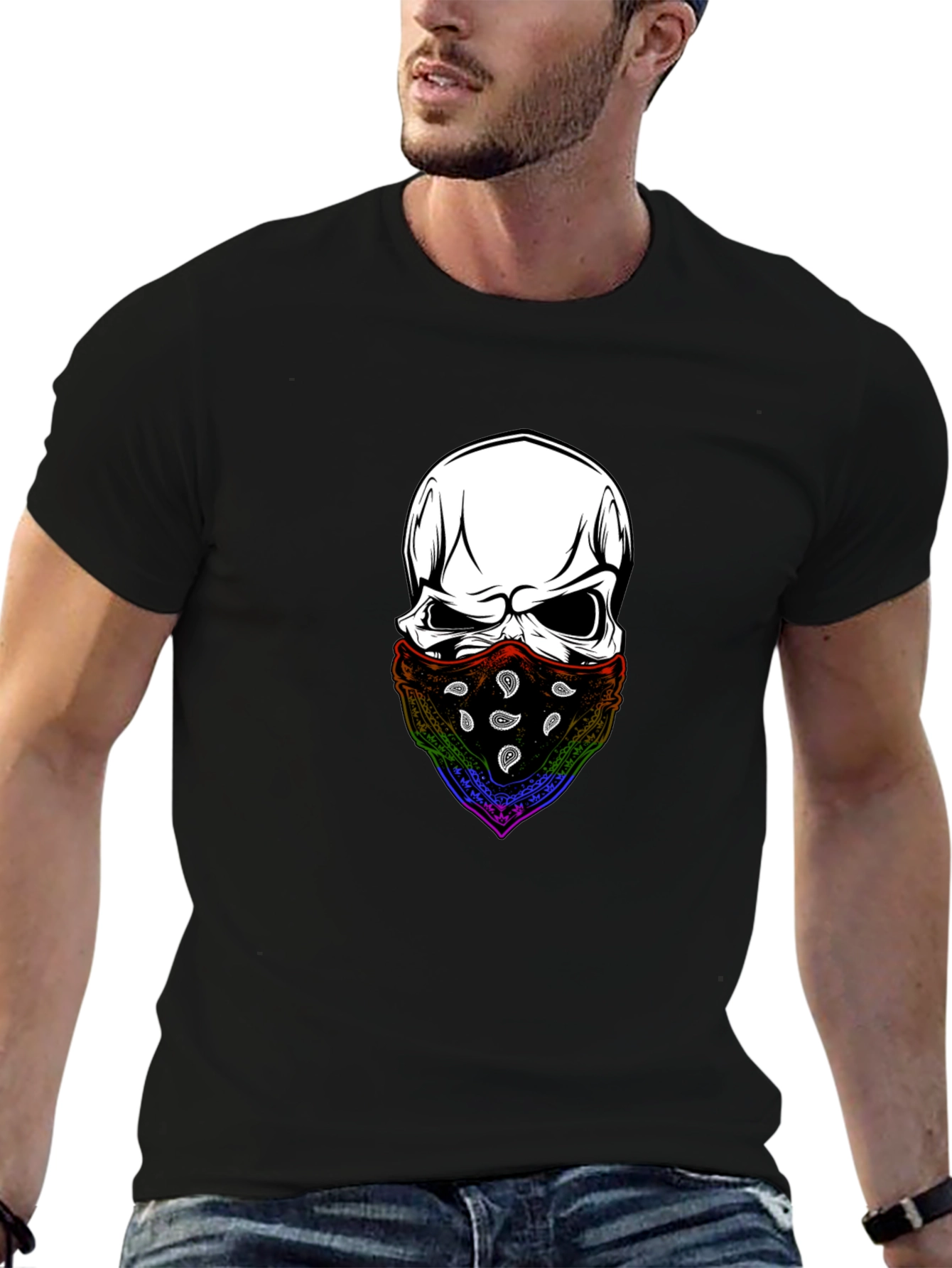 Skull Bandana T-Shirt - Stylish Graphic Tee