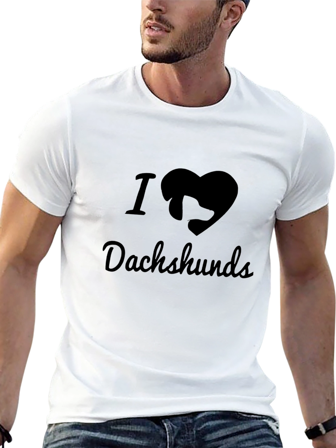I Love Dachshunds Black T-Shirt