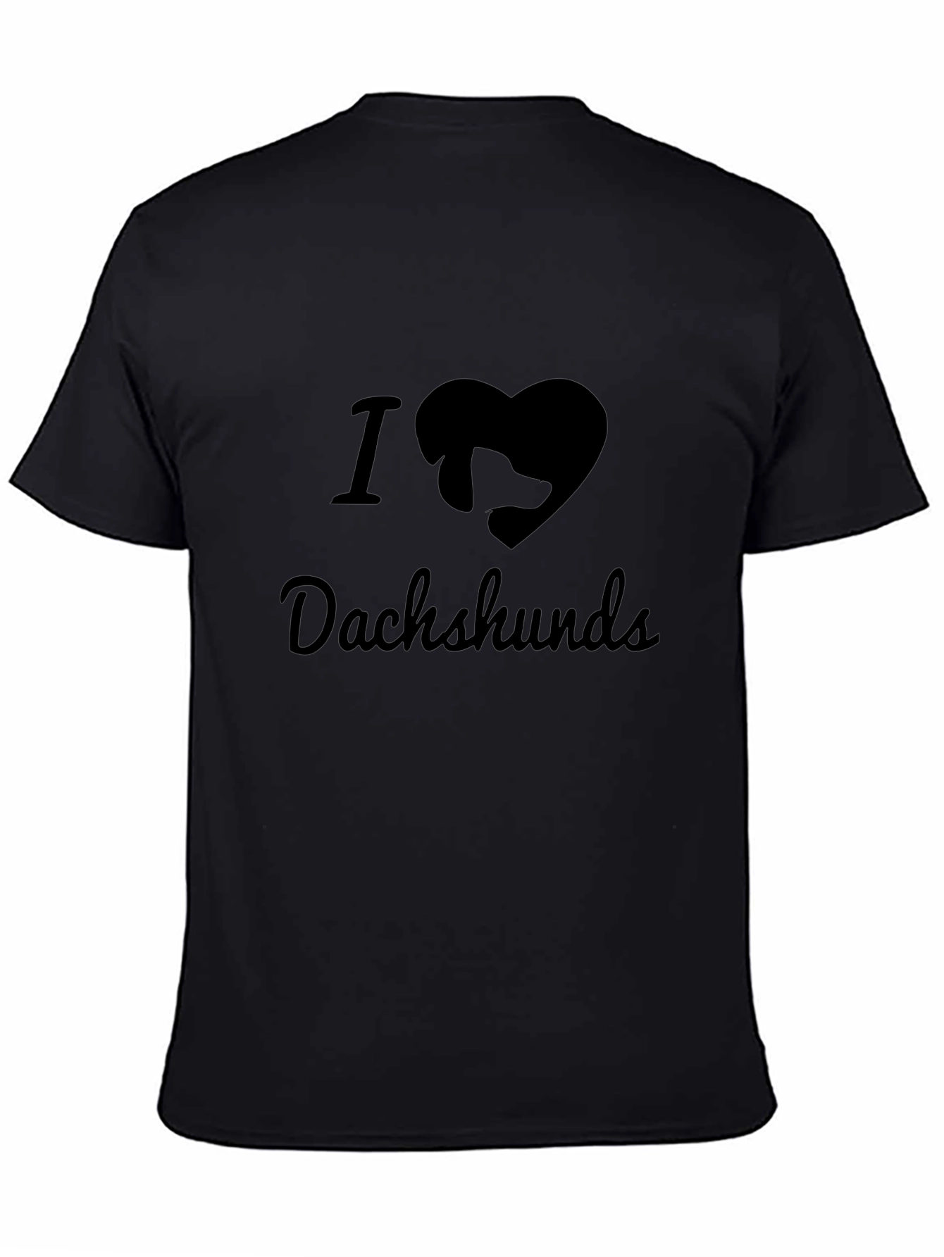 I Love Dachshunds Black T-Shirt