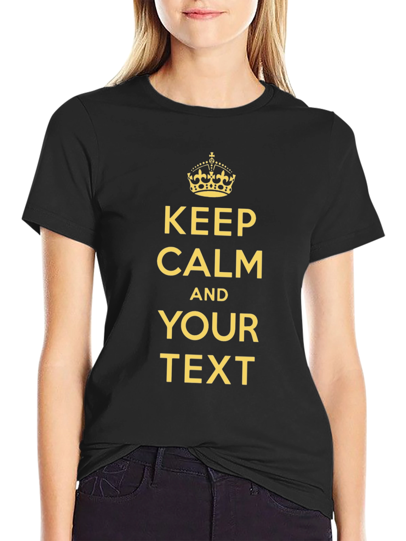 Keep Calm Custom Text T-Shirt