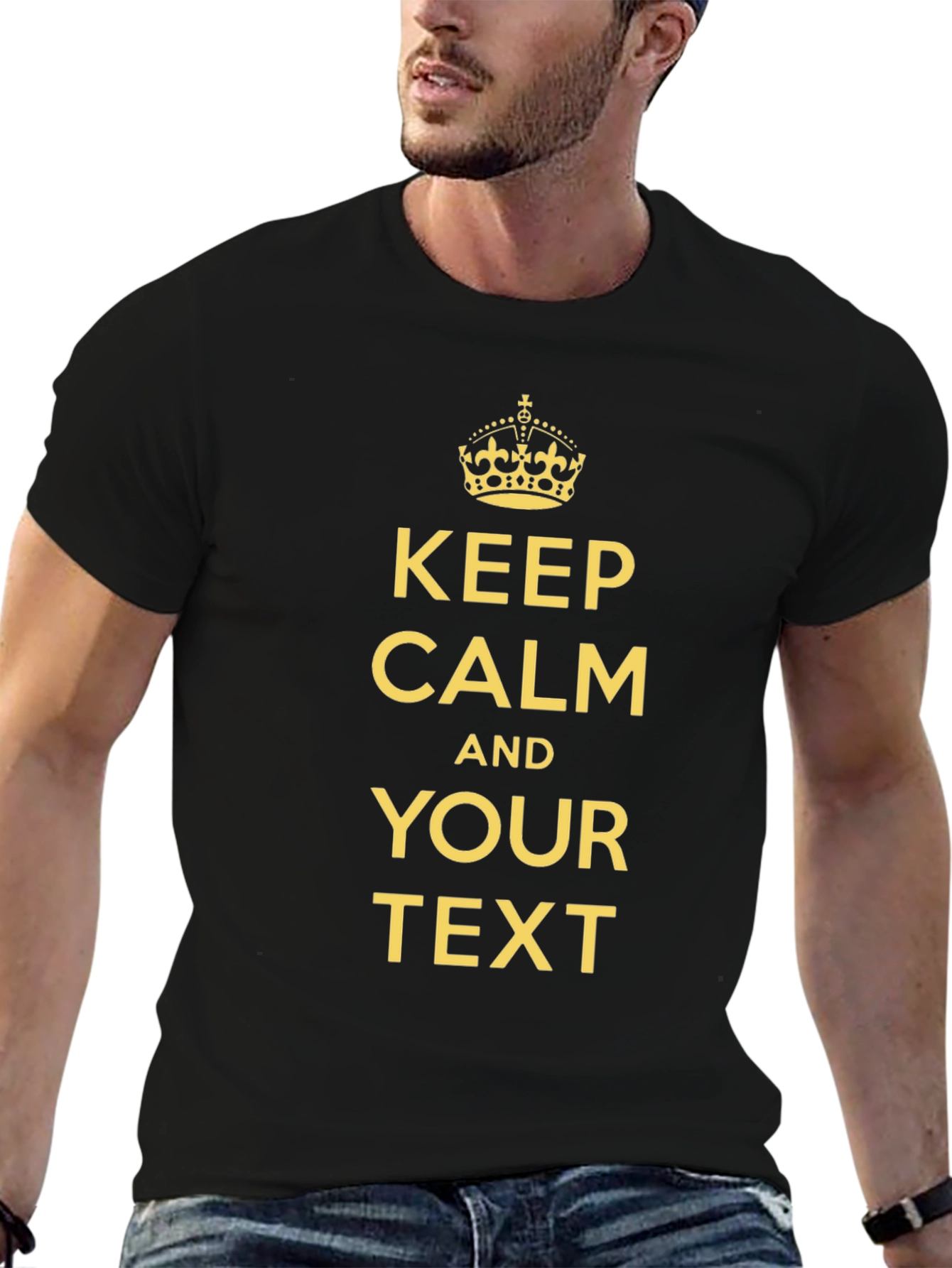 Keep Calm Custom Text T-Shirt