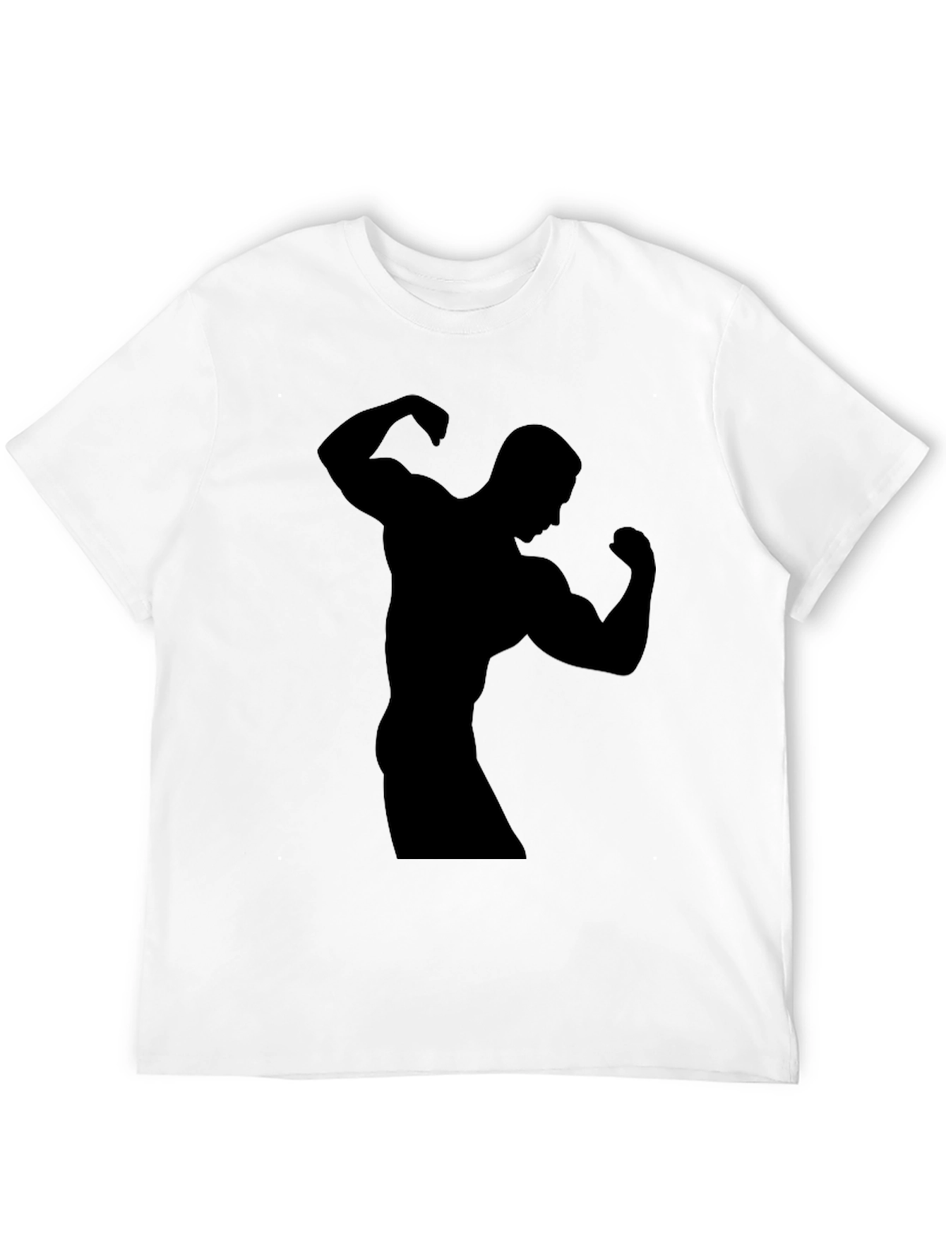 Mens Black Silhouette Bodybuilder Graphic T-Shirt