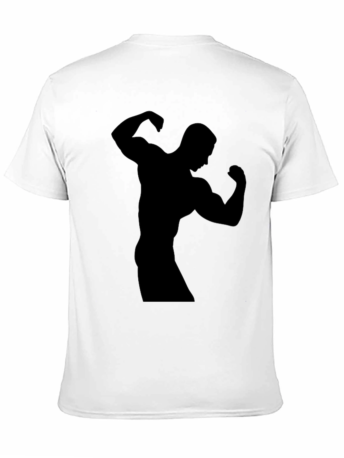 Mens Black Silhouette Bodybuilder Graphic T-Shirt