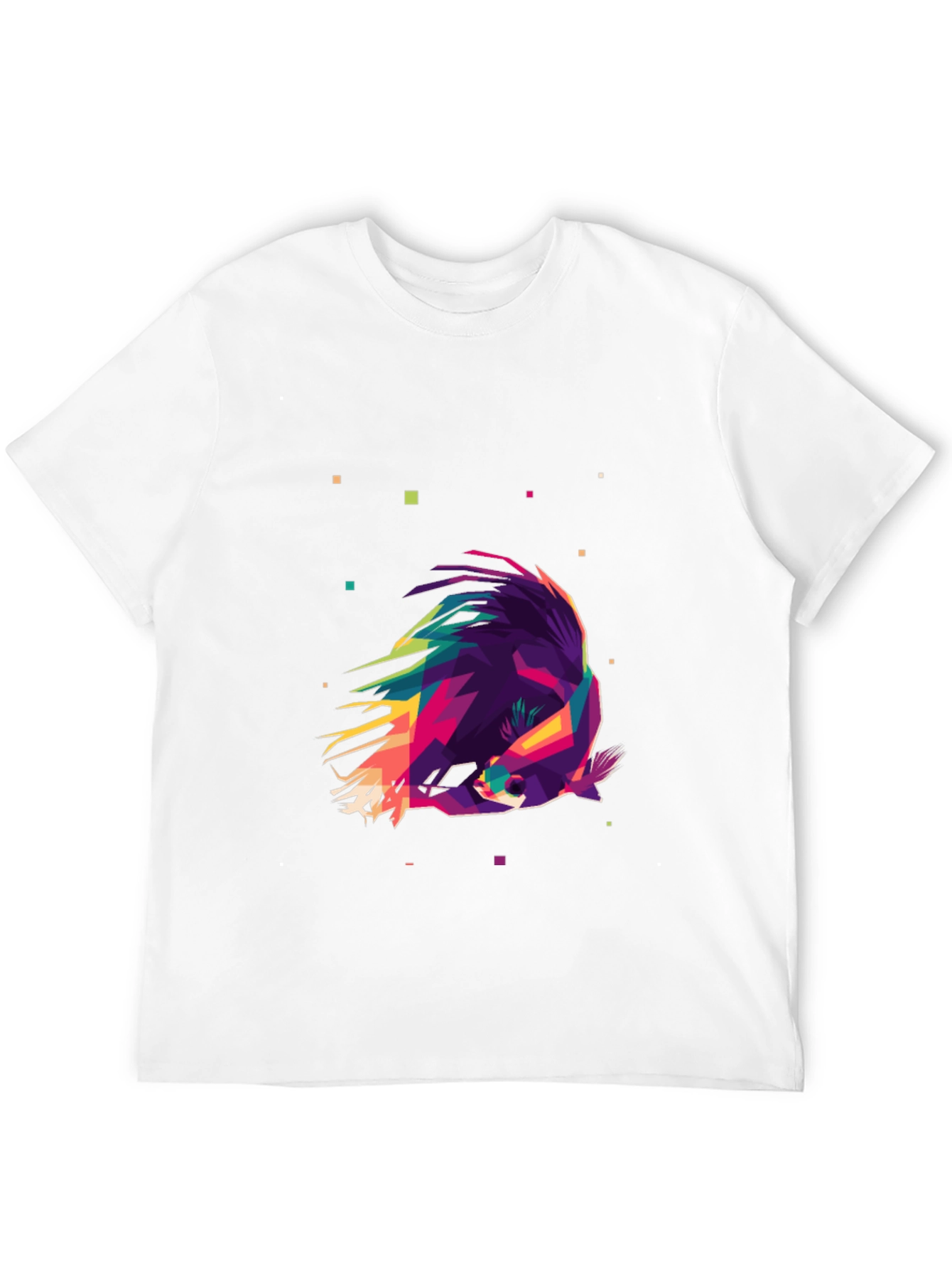 Geometric Raccoon Graphic Tee - Modern Art Shirt