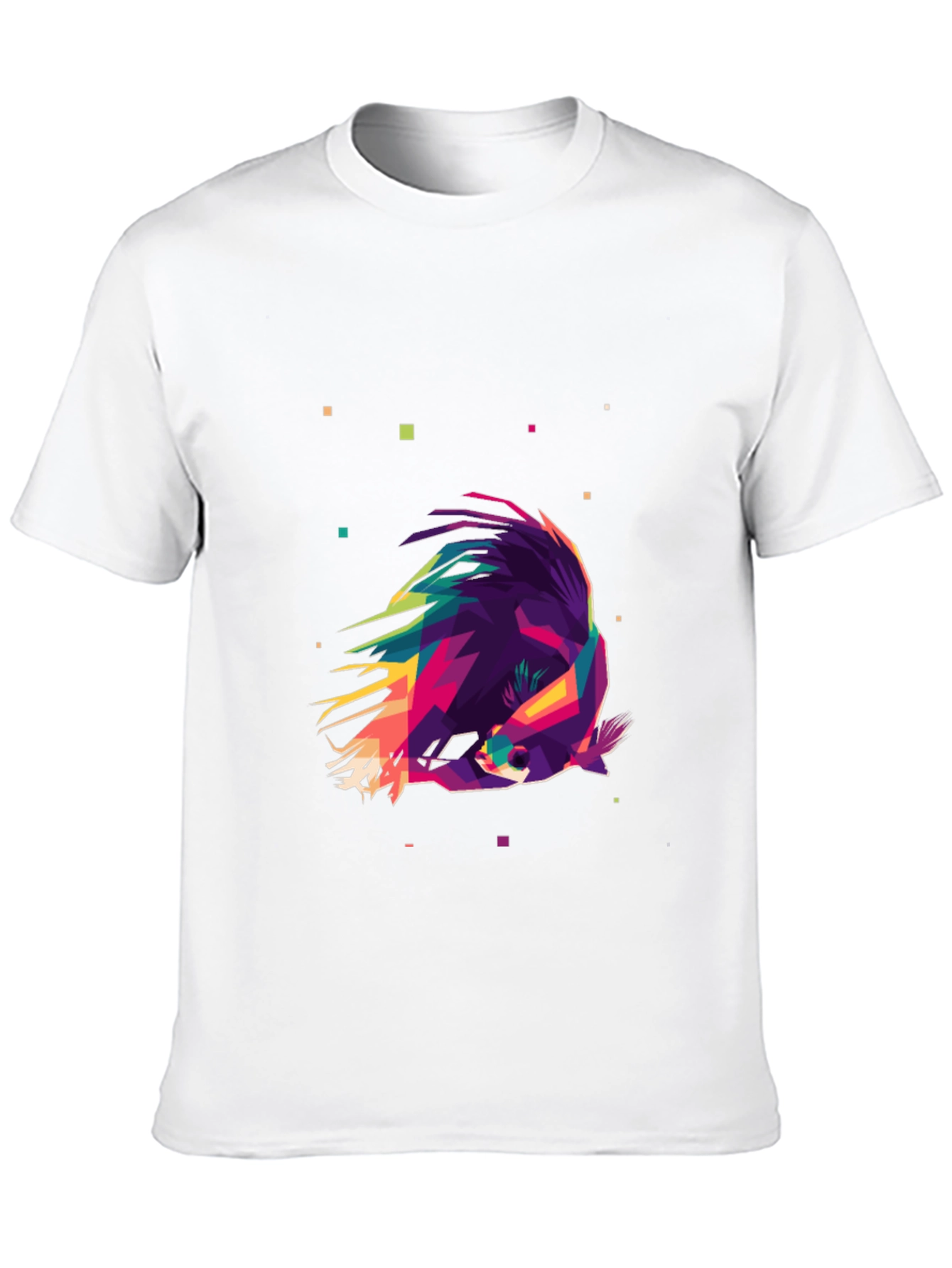 Geometric Raccoon Graphic Tee - Modern Art Shirt