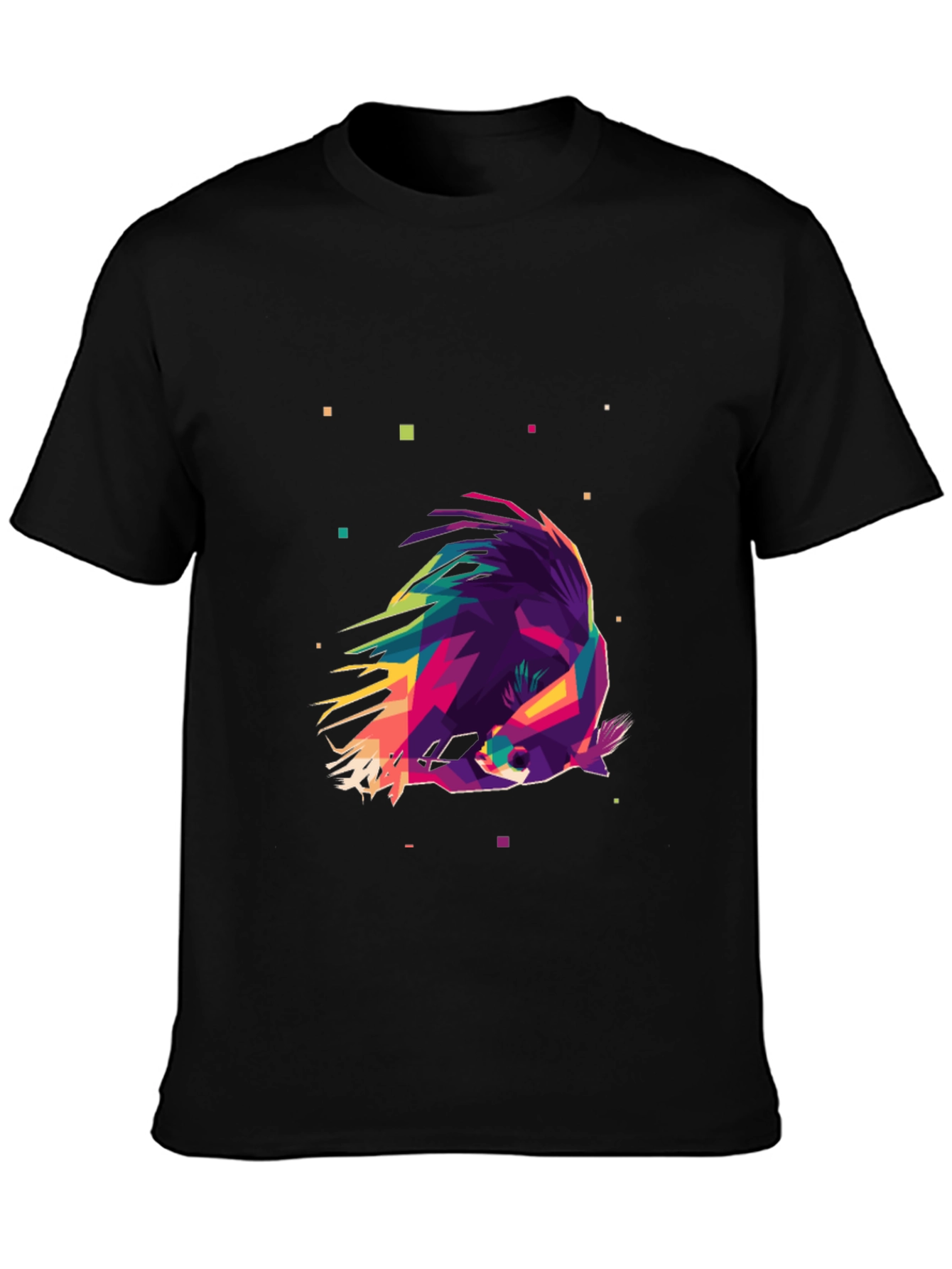 Geometric Raccoon Graphic Tee - Modern Art Shirt