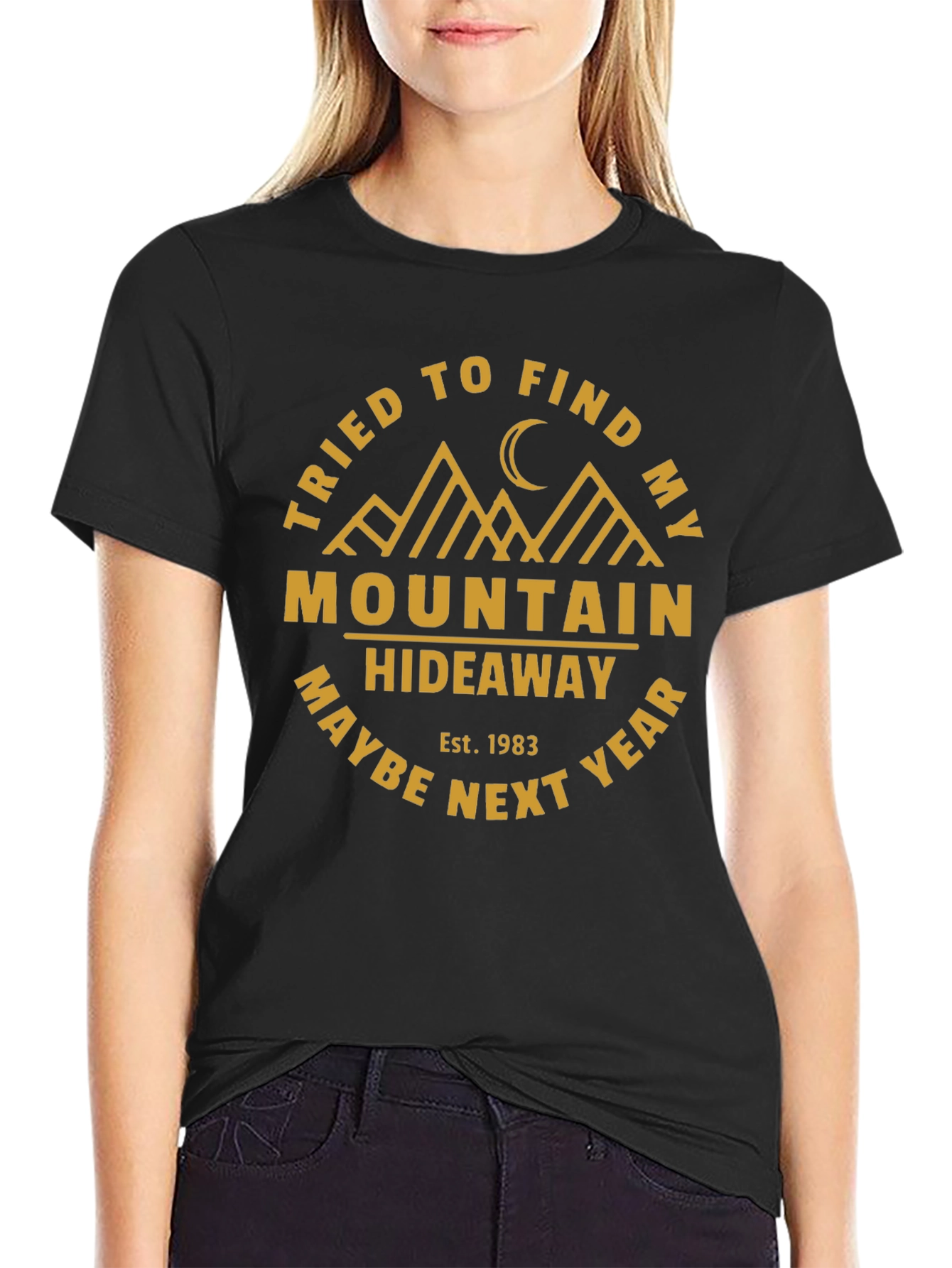 Mountain Hideaway Graphic T-Shirt - Black