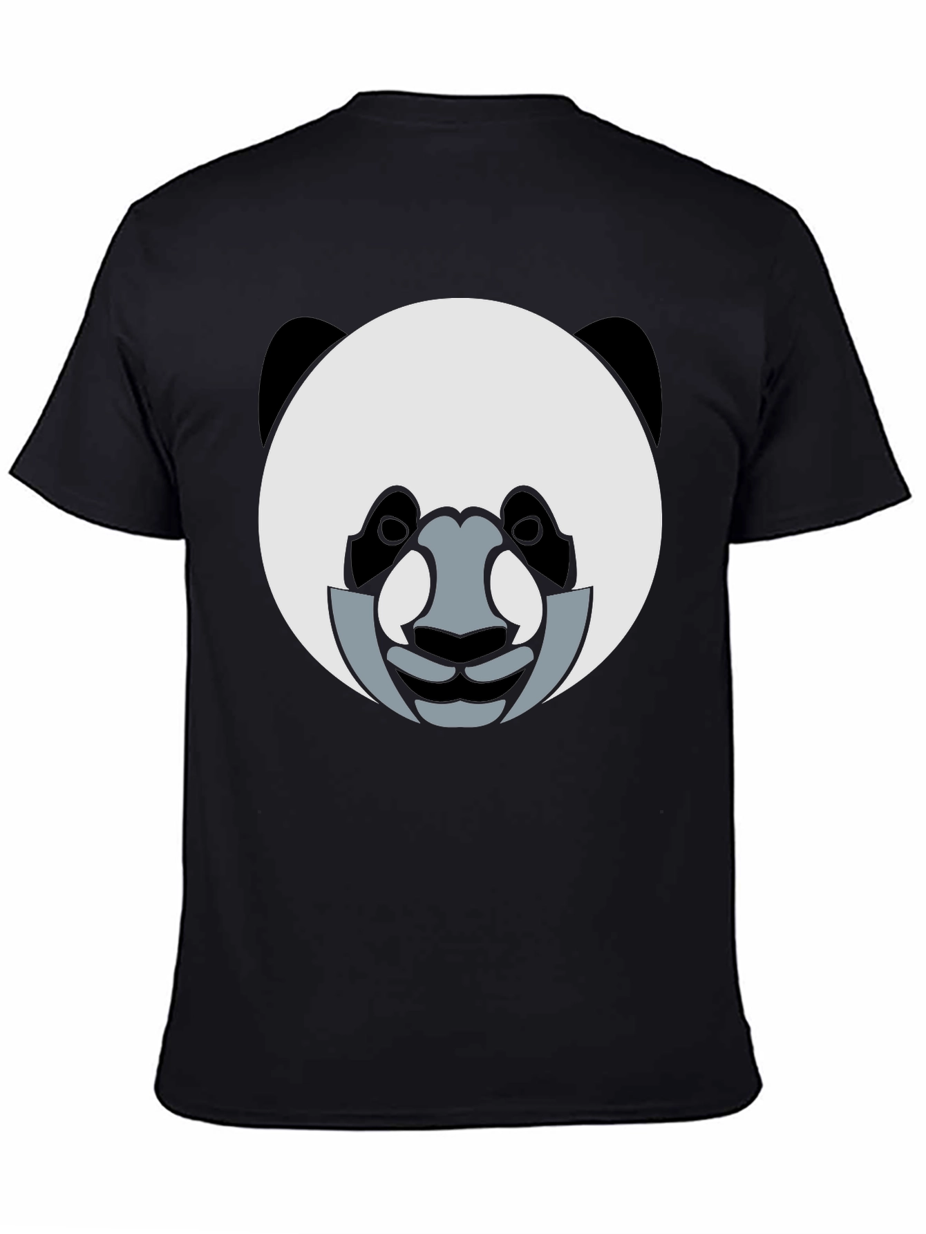 Panda Face Graphic Tee - Black