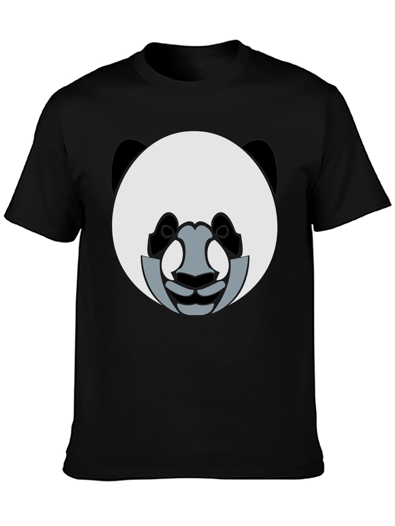 Panda Face Graphic Tee - Black