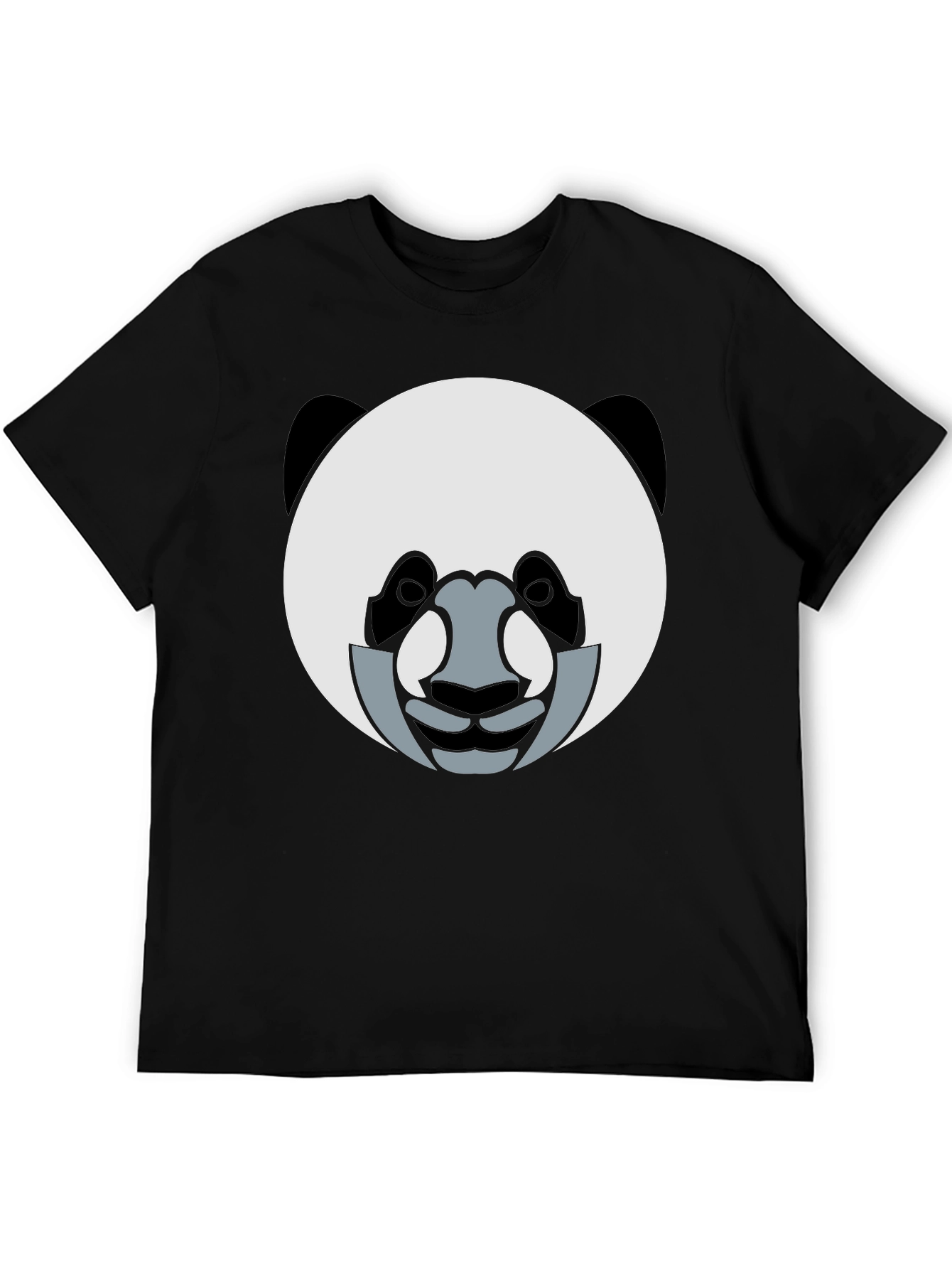 Panda Face Graphic Tee - Black