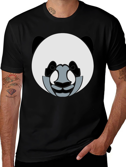 Panda Face Graphic Tee - Black