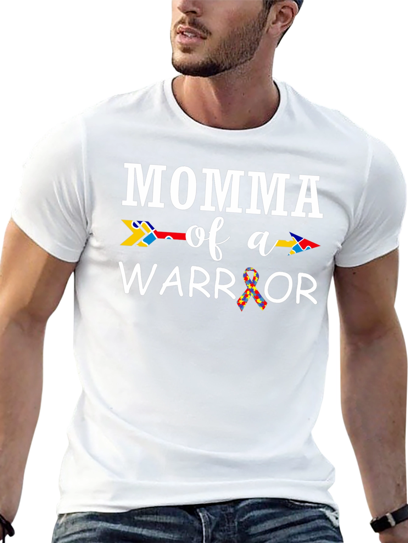 Momma of a Warrior Autism Awareness T-Shirt
