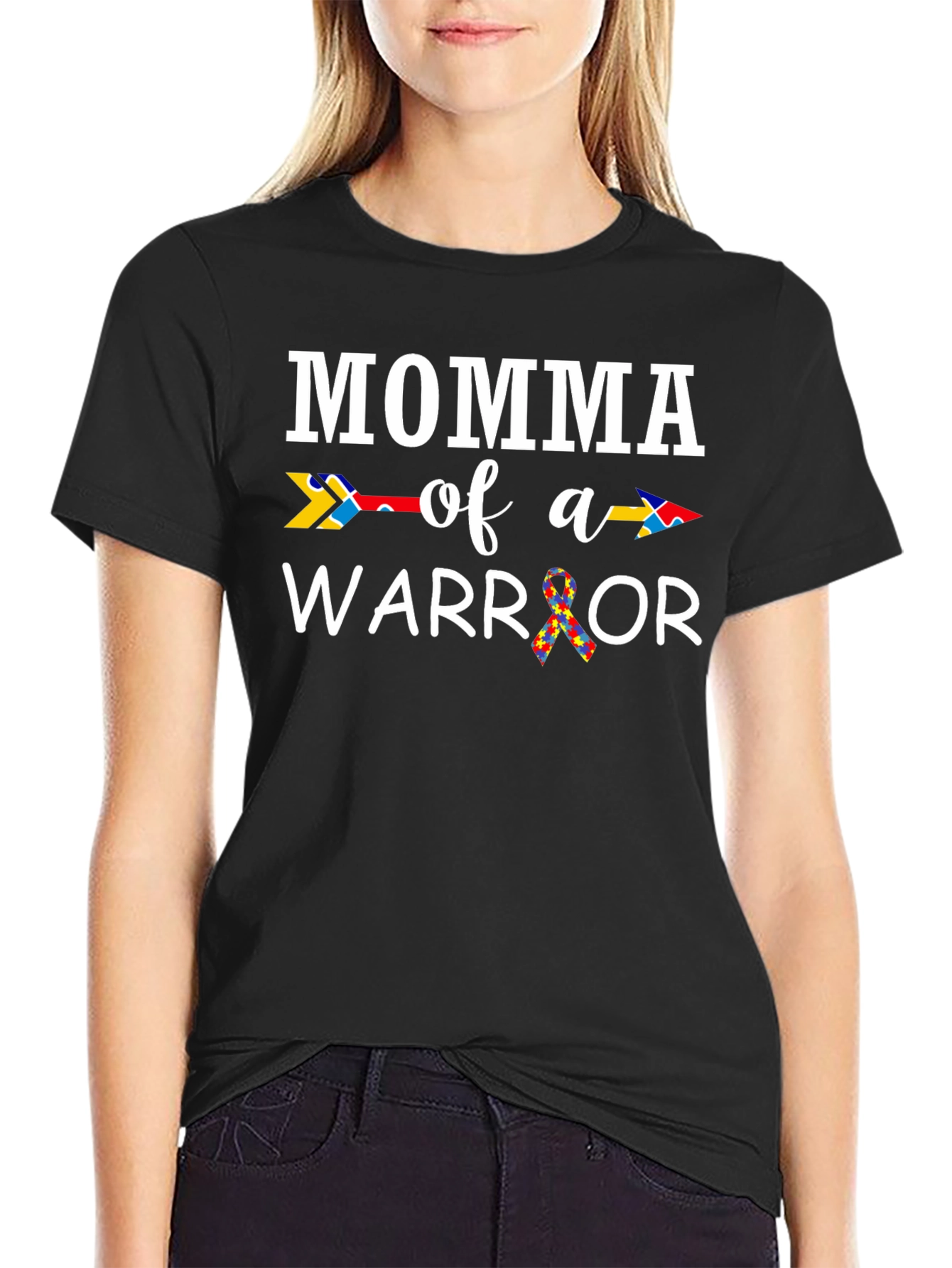 Momma of a Warrior Autism Awareness T-Shirt