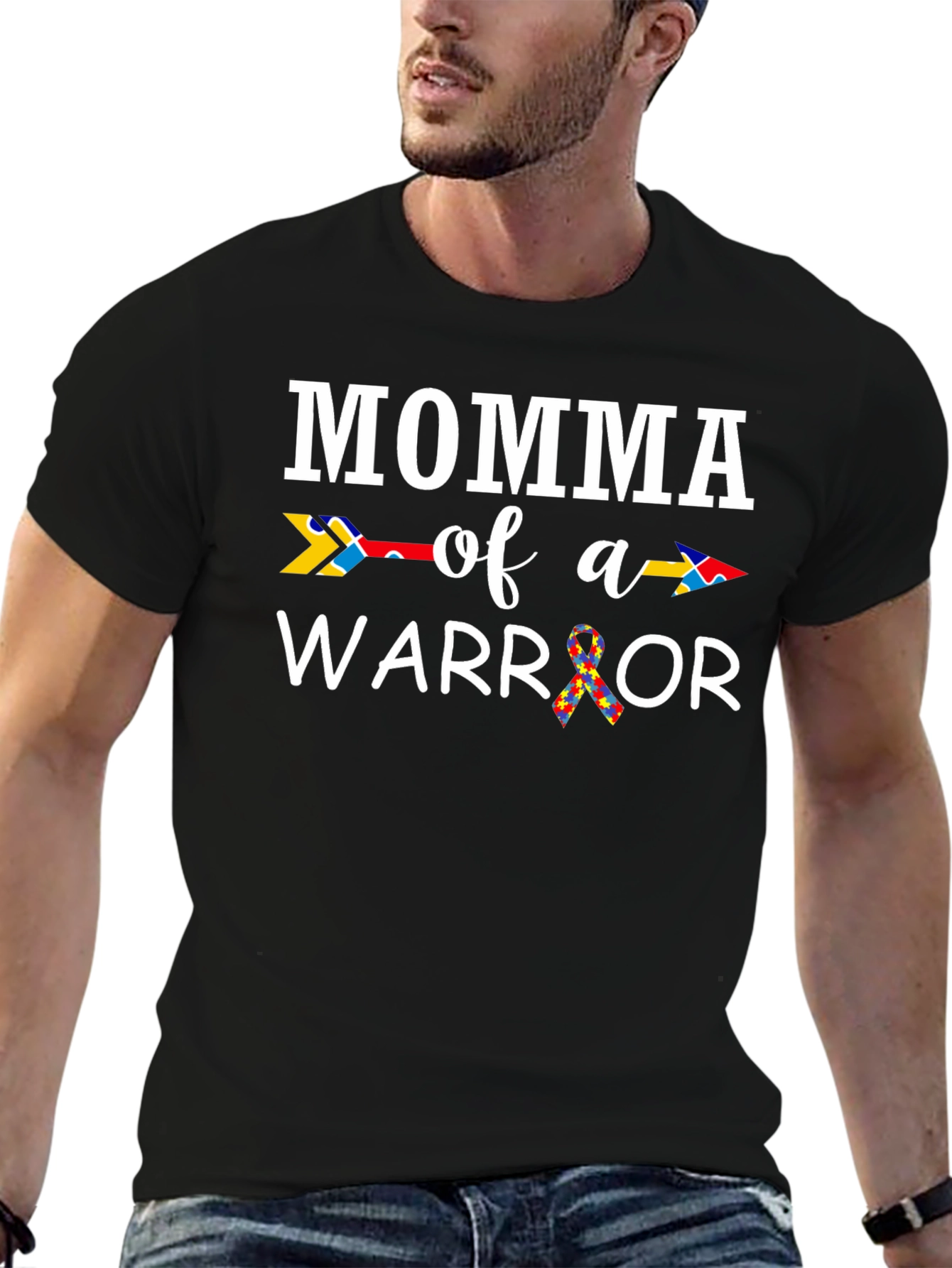 Momma of a Warrior Autism Awareness T-Shirt