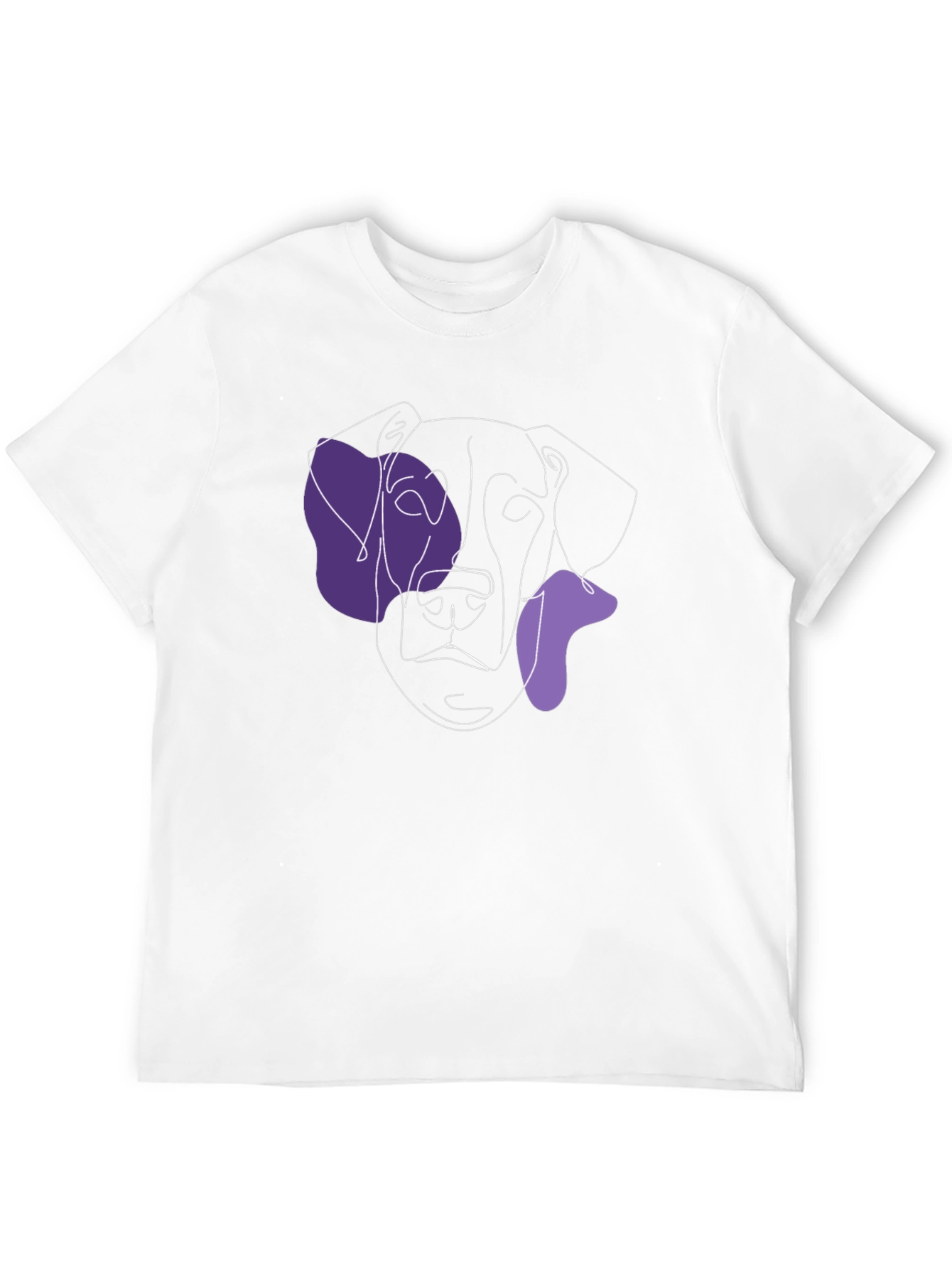 Minimalist Dog Line Art Tee - Black