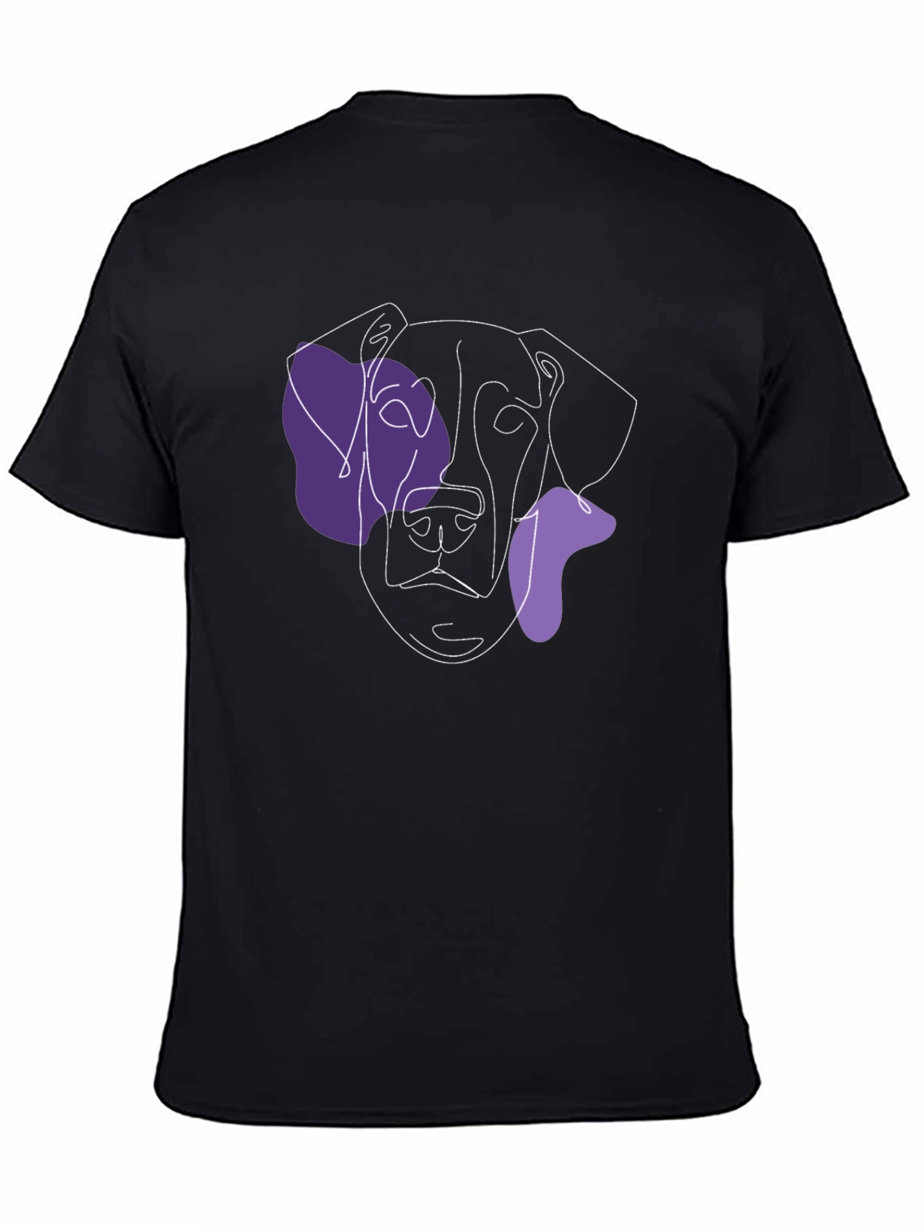 Minimalist Dog Line Art Tee - Black