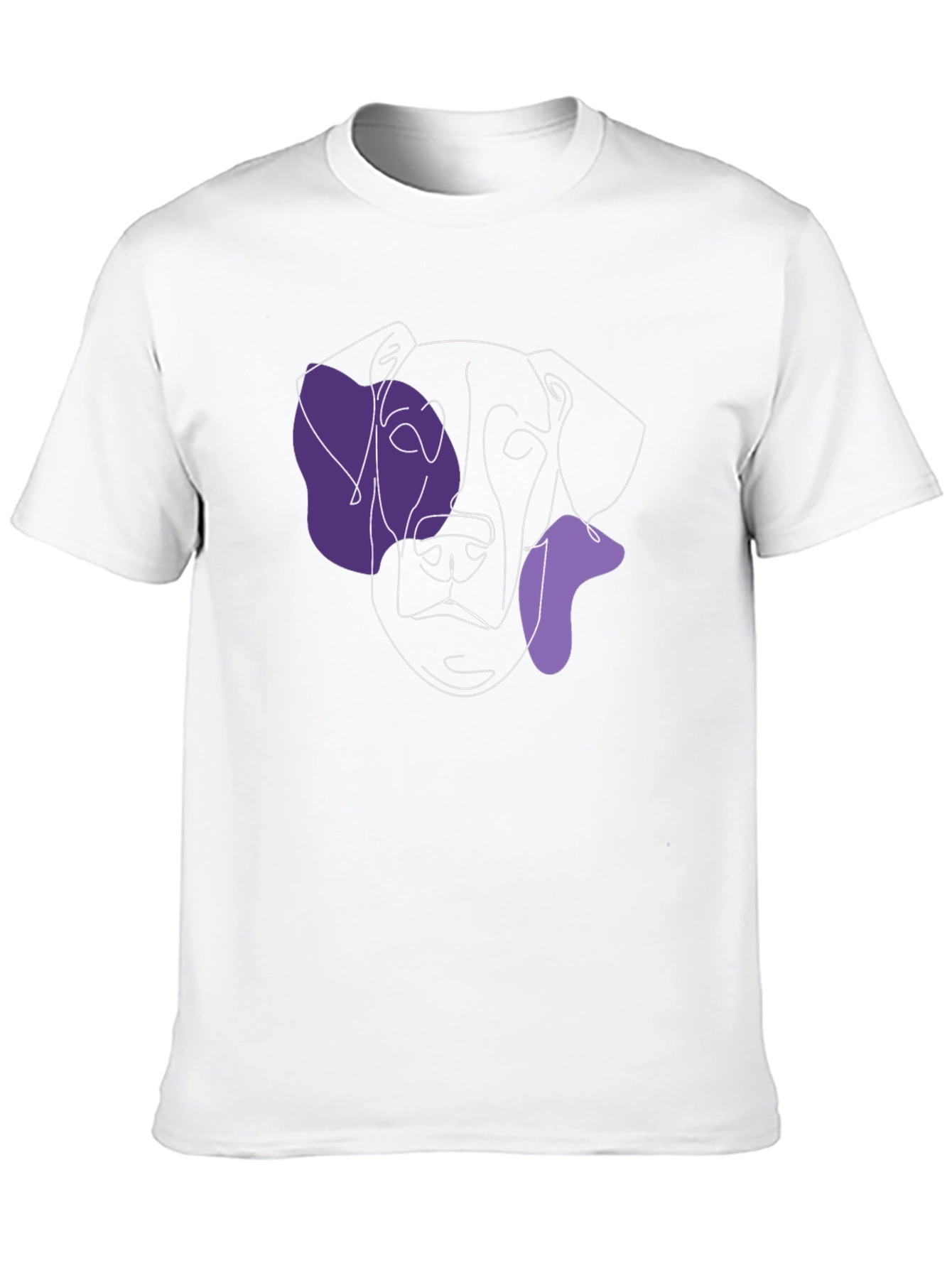 Minimalist Dog Line Art Tee - Black