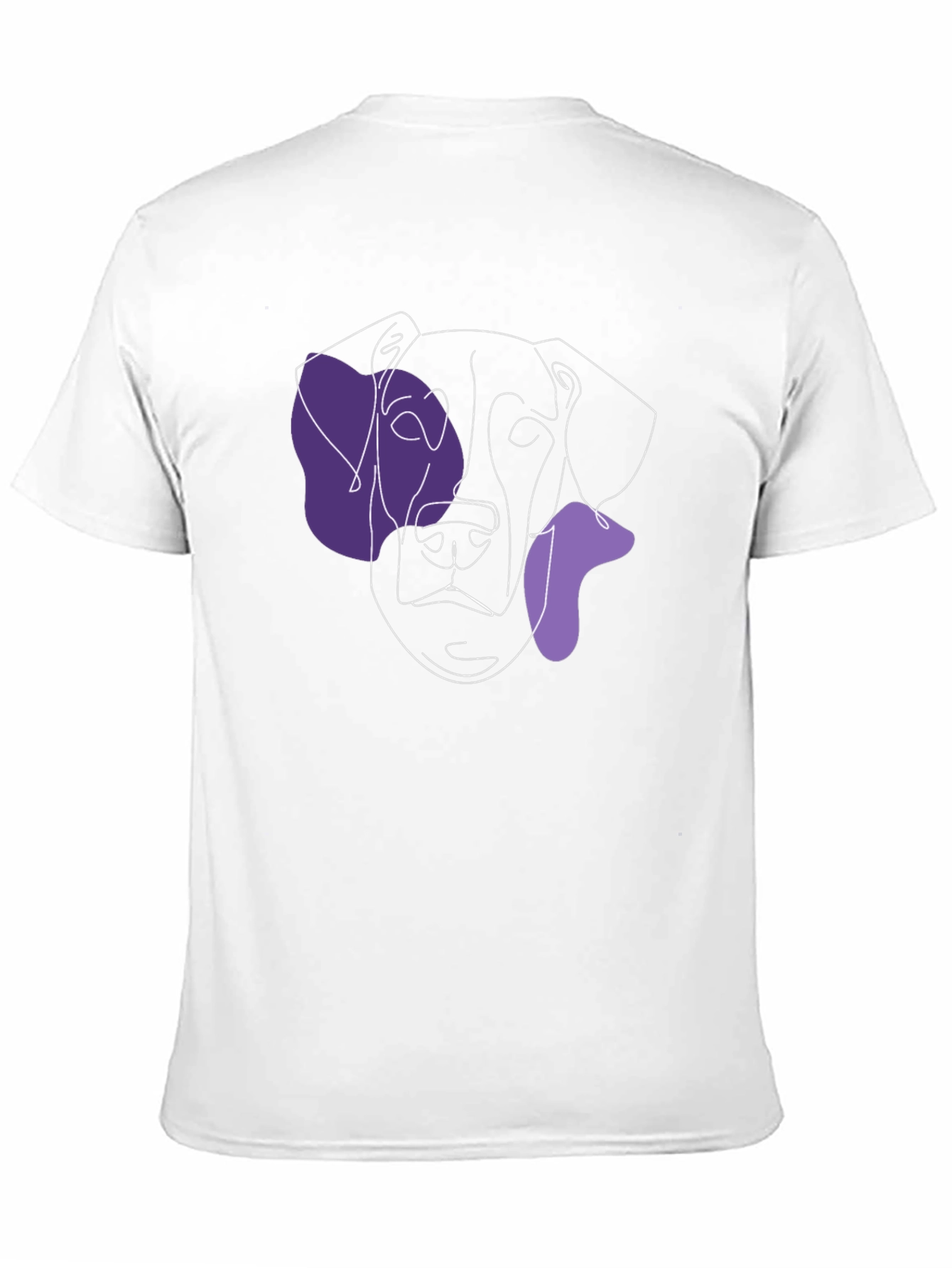 Minimalist Dog Line Art Tee - Black