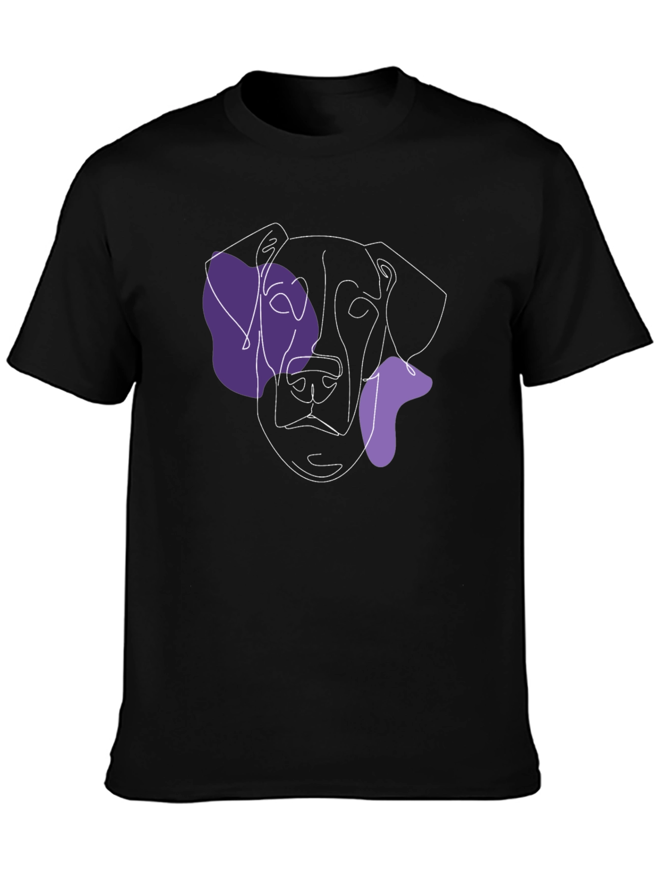 Minimalist Dog Line Art Tee - Black