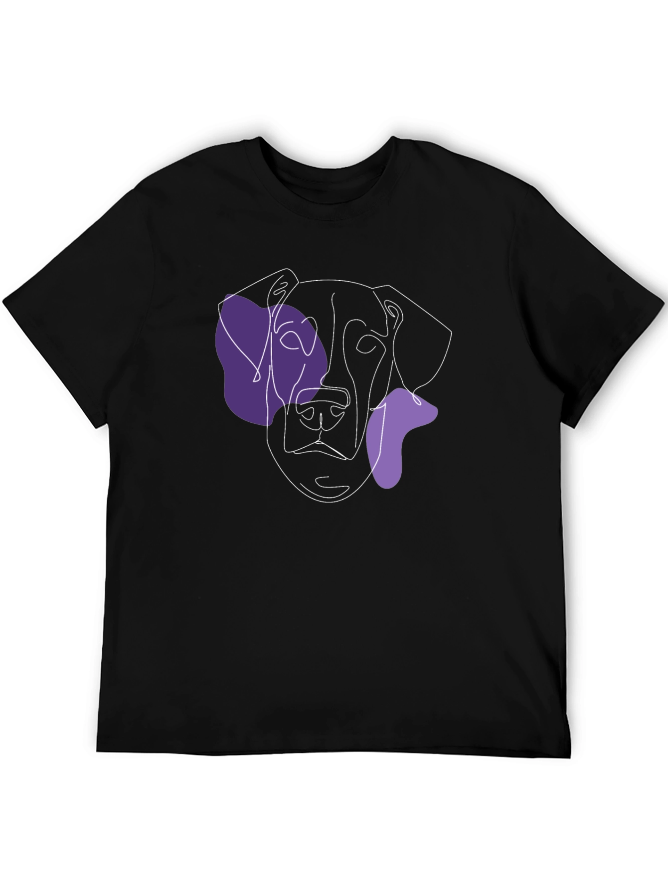 Minimalist Dog Line Art Tee - Black
