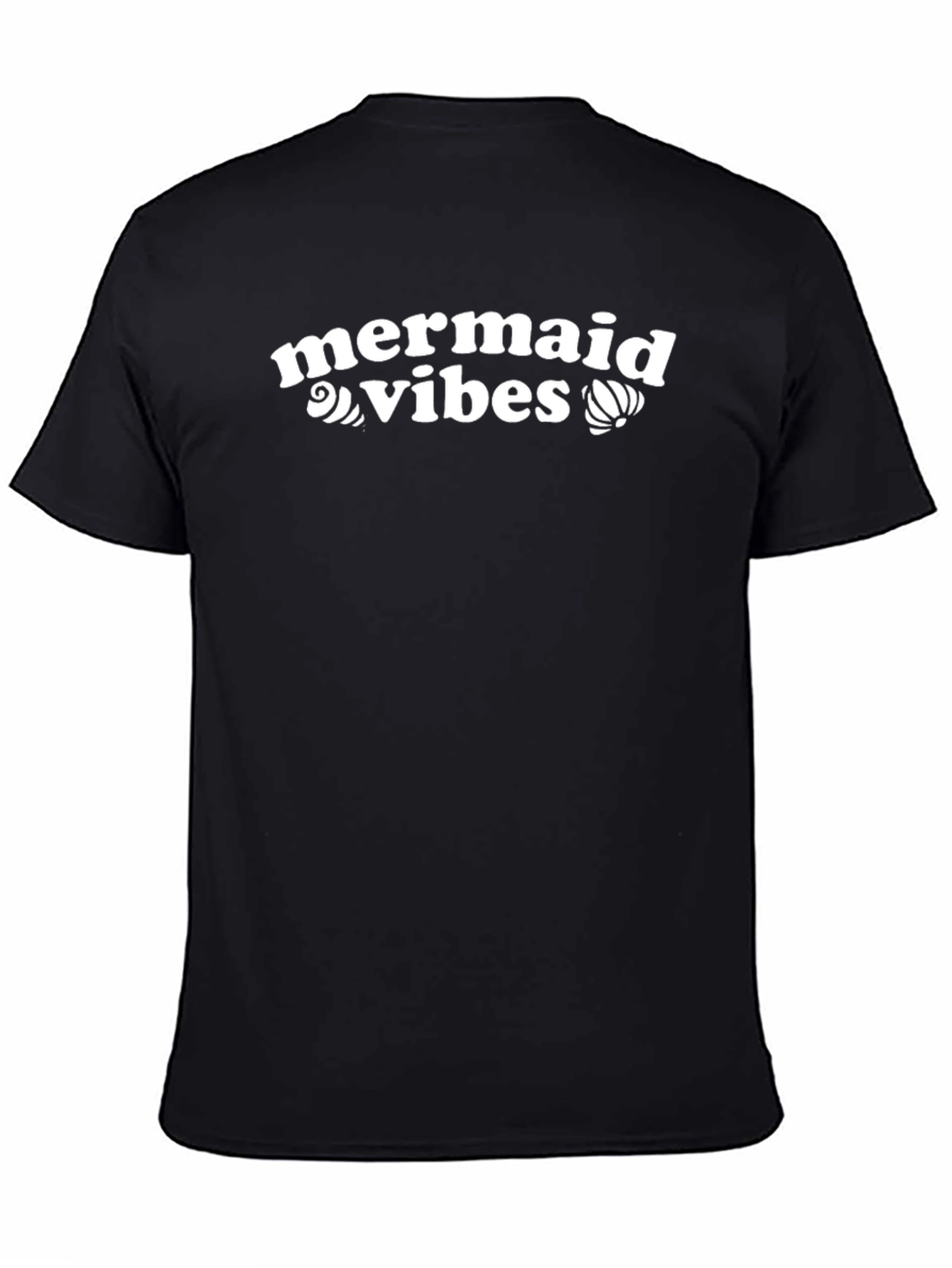 Mermaid Vibes Graphic Tee - Black Casual T-Shirt