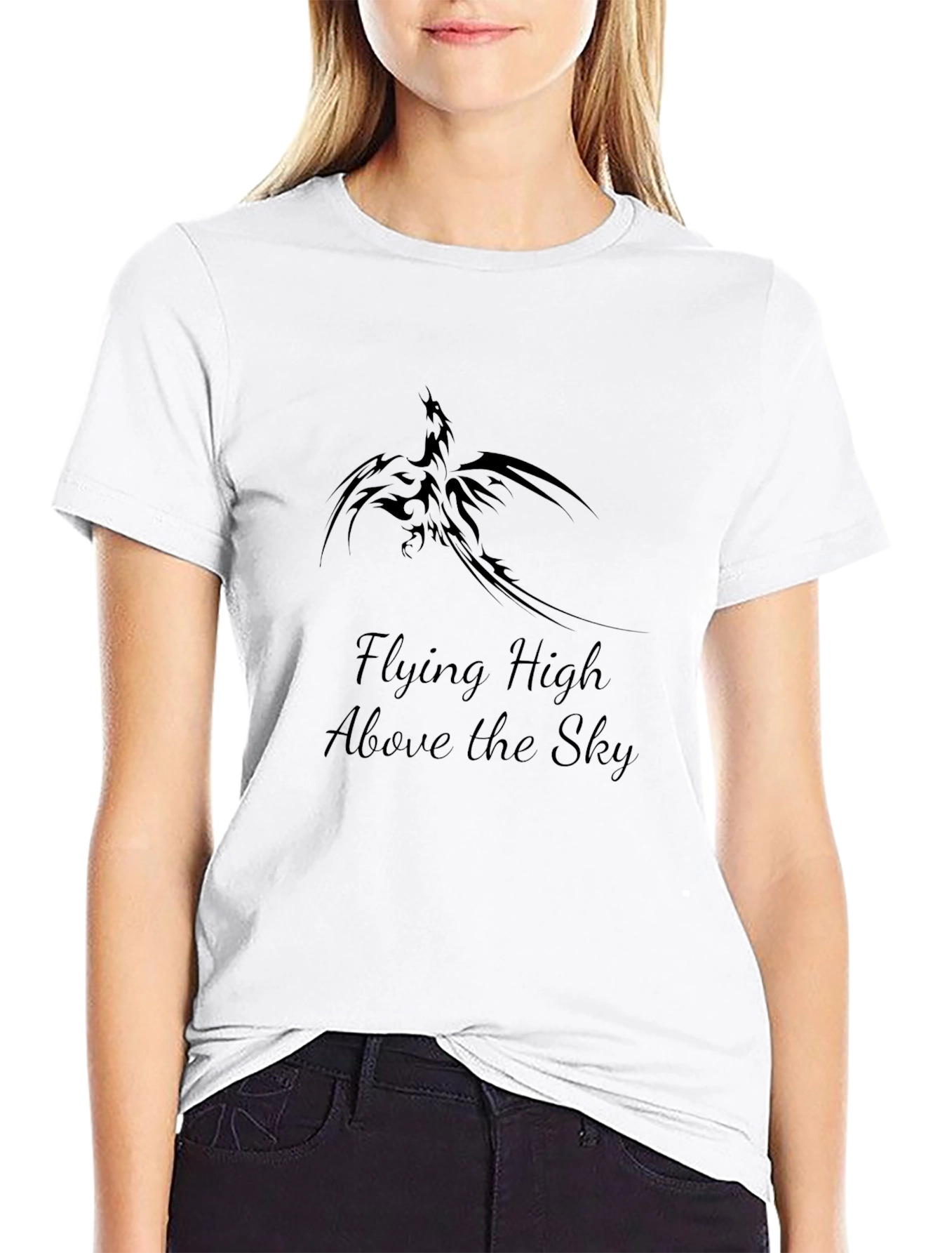 Black T-Shirt with Phoenix Graphic