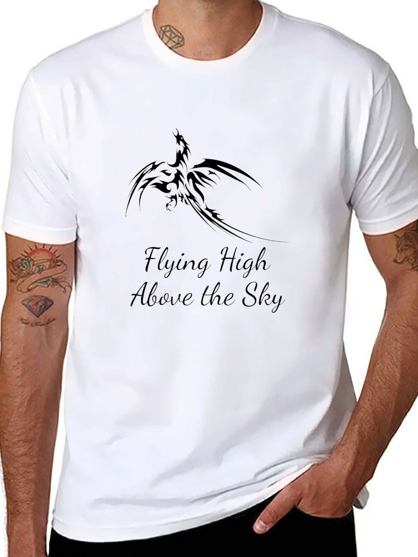 Black T-Shirt with Phoenix Graphic