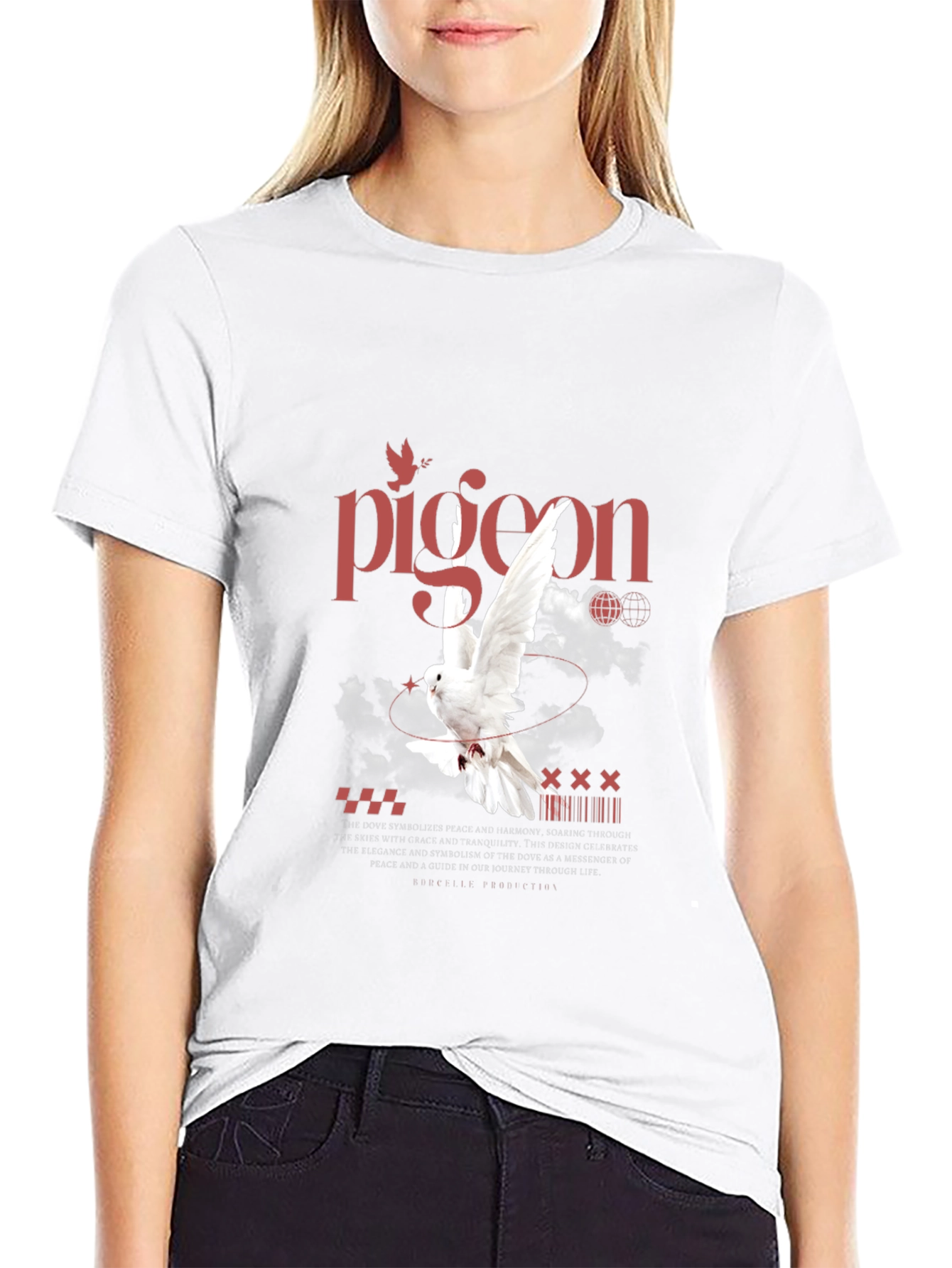 Pigeon Graphic Print T-Shirt - Peace & Tranquility