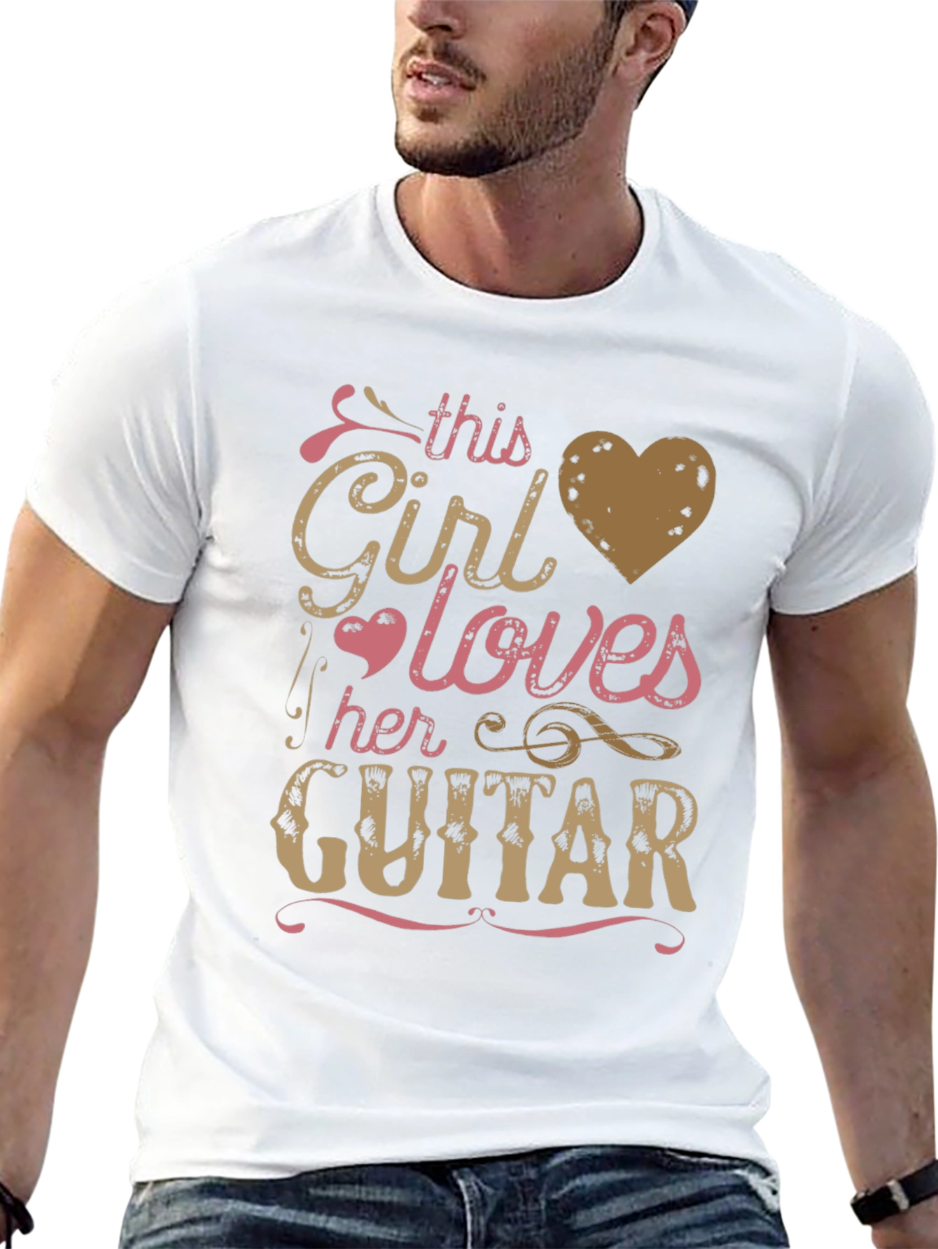 This Girl Loves Her Guitar Black Graphic Tee