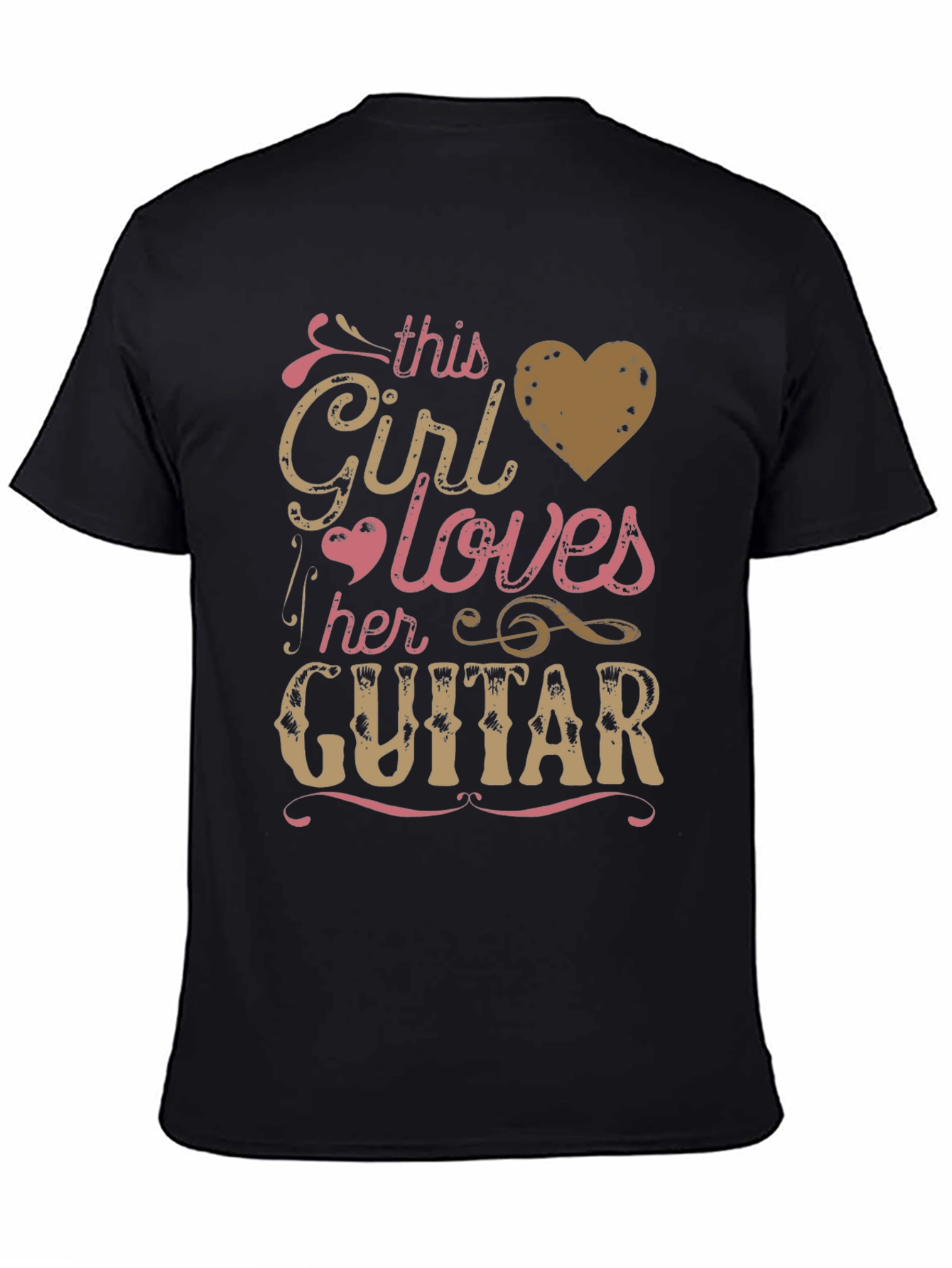 This Girl Loves Her Guitar Black Graphic Tee