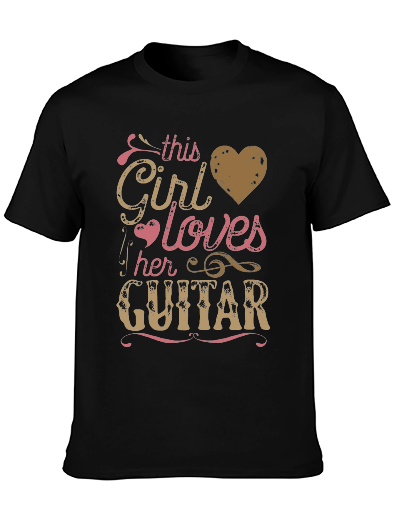 This Girl Loves Her Guitar Black Graphic Tee
