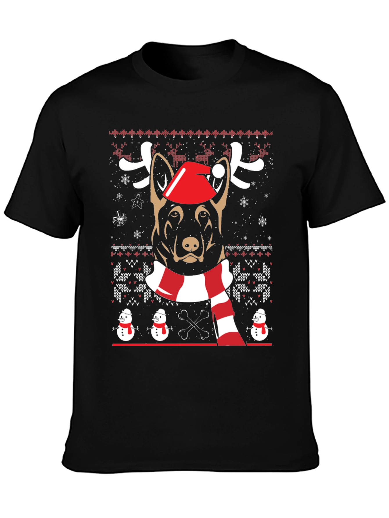 Dog Breed Christmas Sweater Graphic T-Shirt
