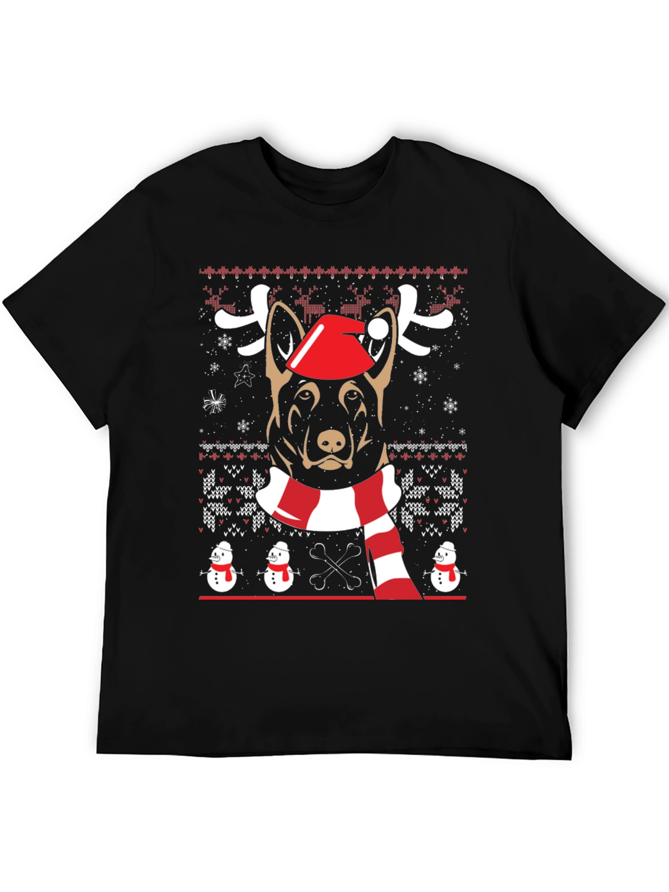Dog Breed Christmas Sweater Graphic T-Shirt
