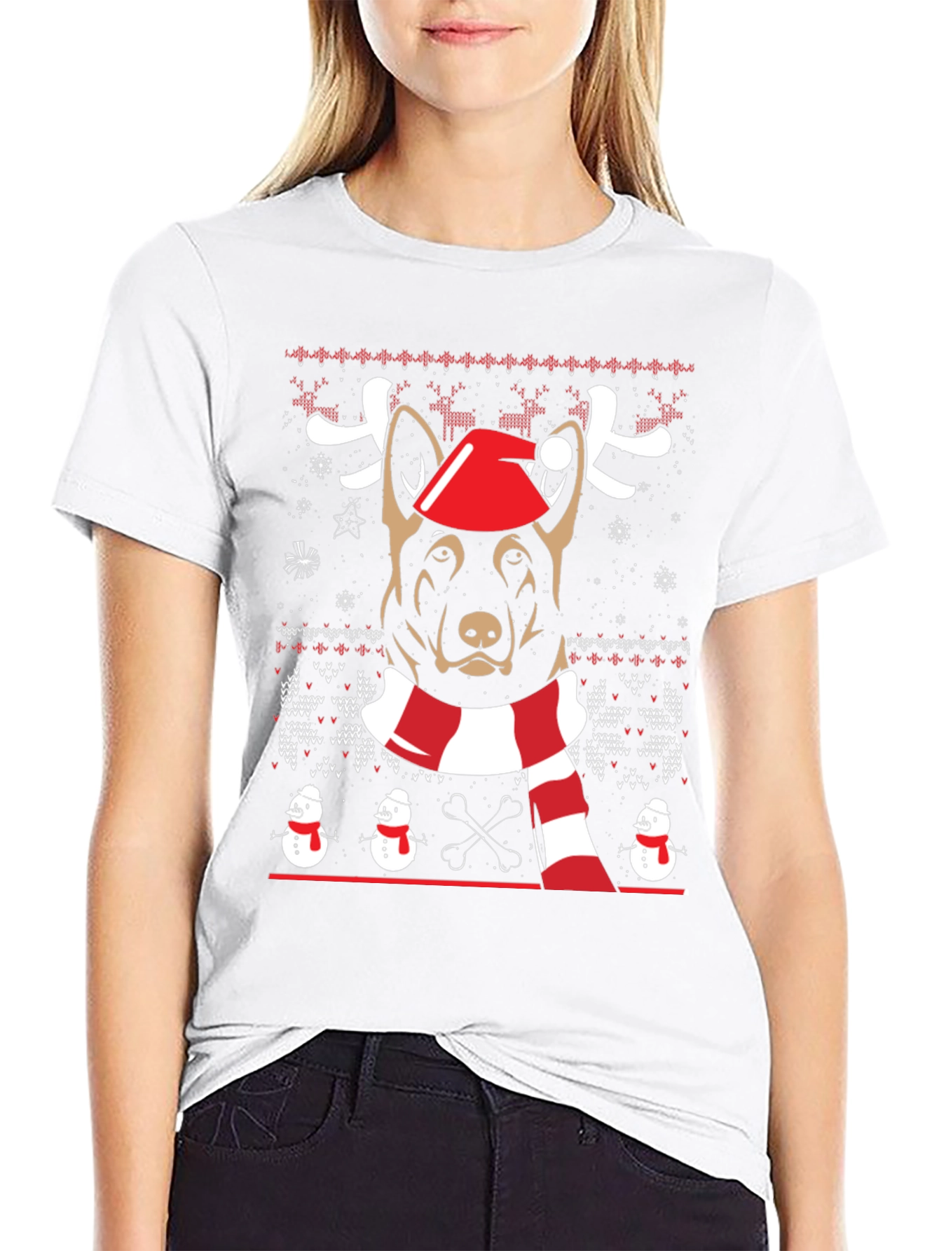 Dog Breed Christmas Sweater Graphic T-Shirt