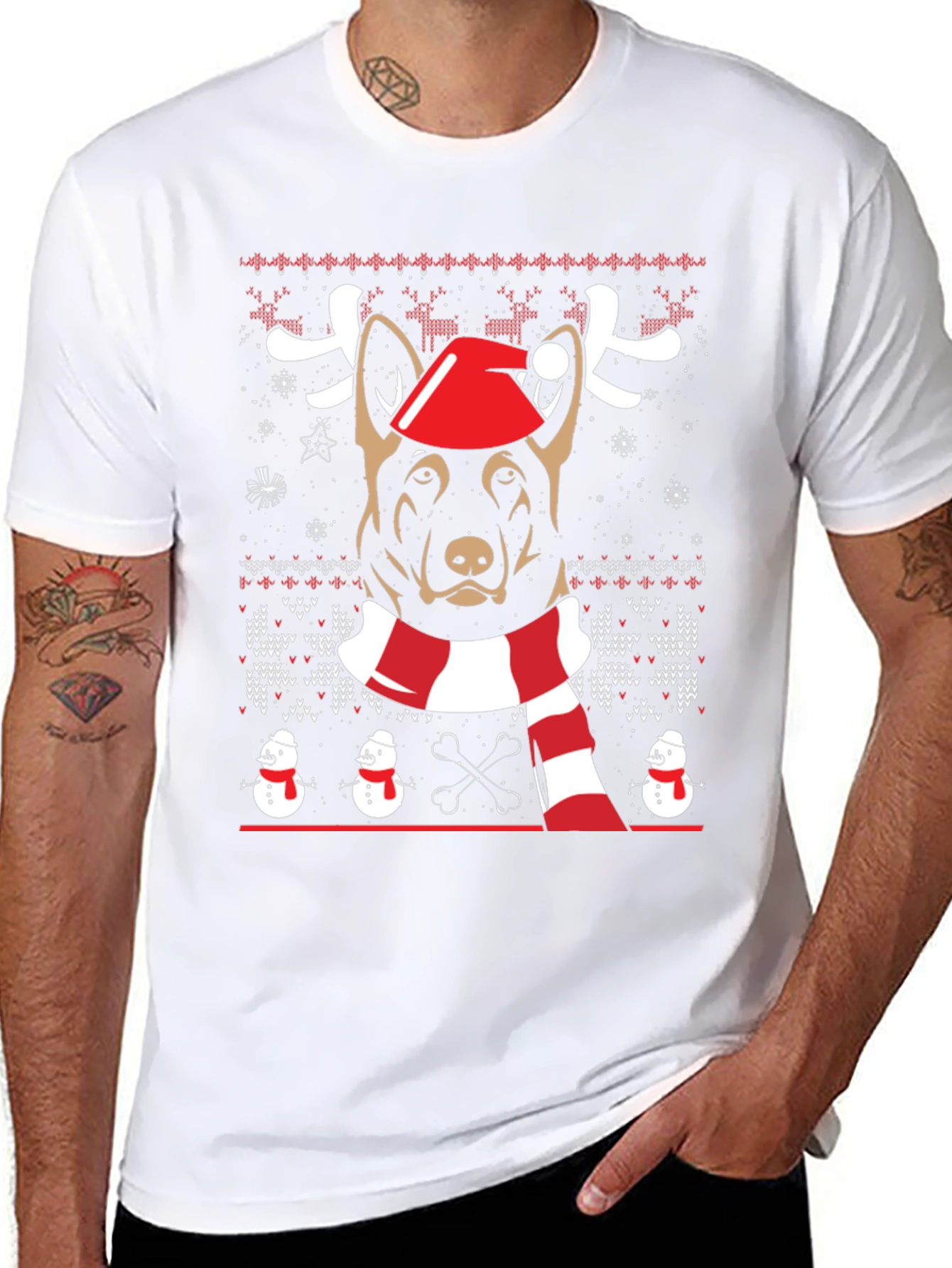 Dog Breed Christmas Sweater Graphic T-Shirt
