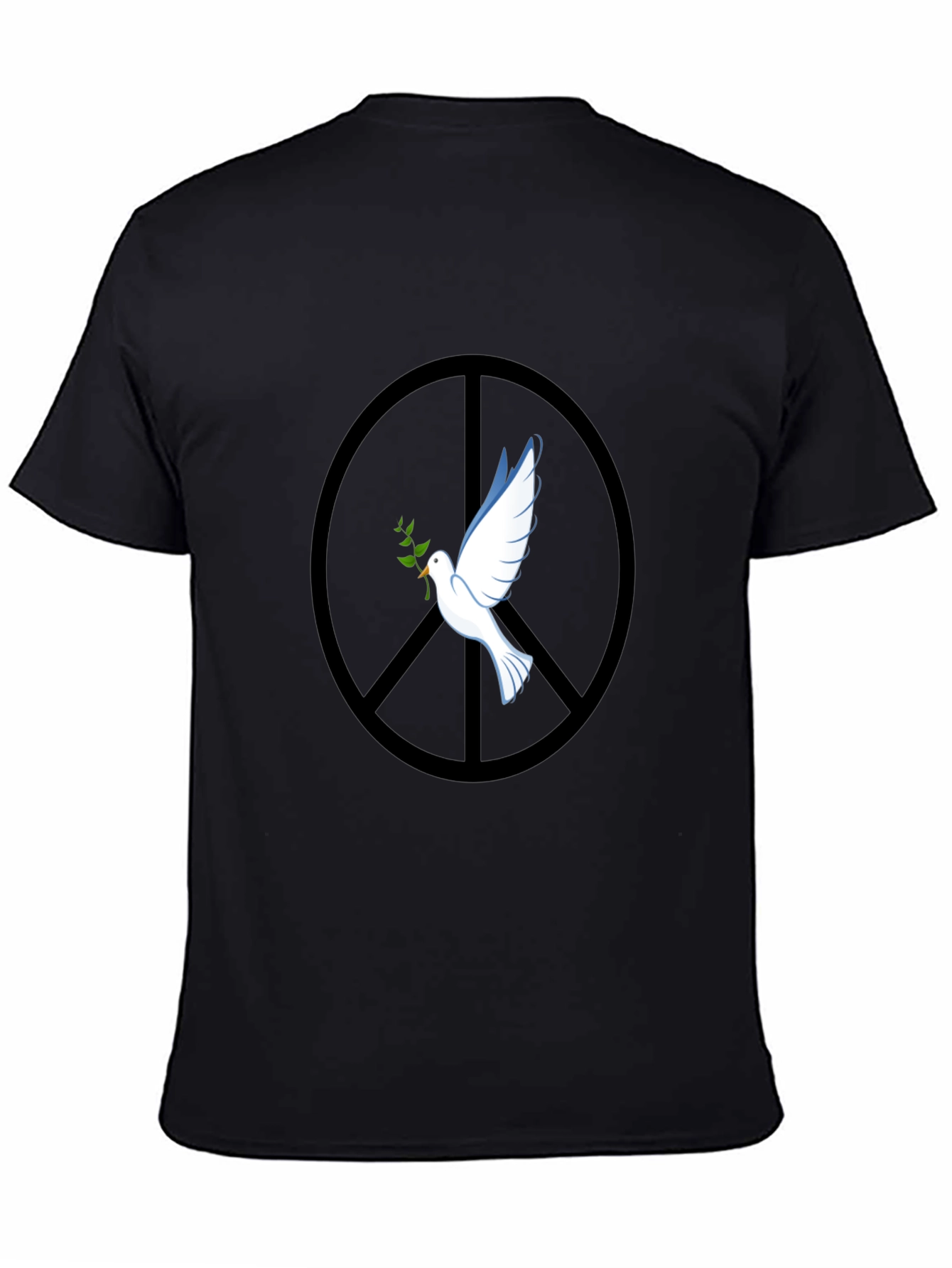 Peace Dove Graphic Tee - Black Cotton Blend