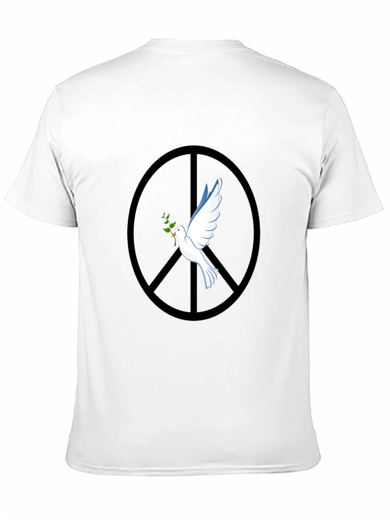 Peace Dove Graphic Tee - Black Cotton Blend