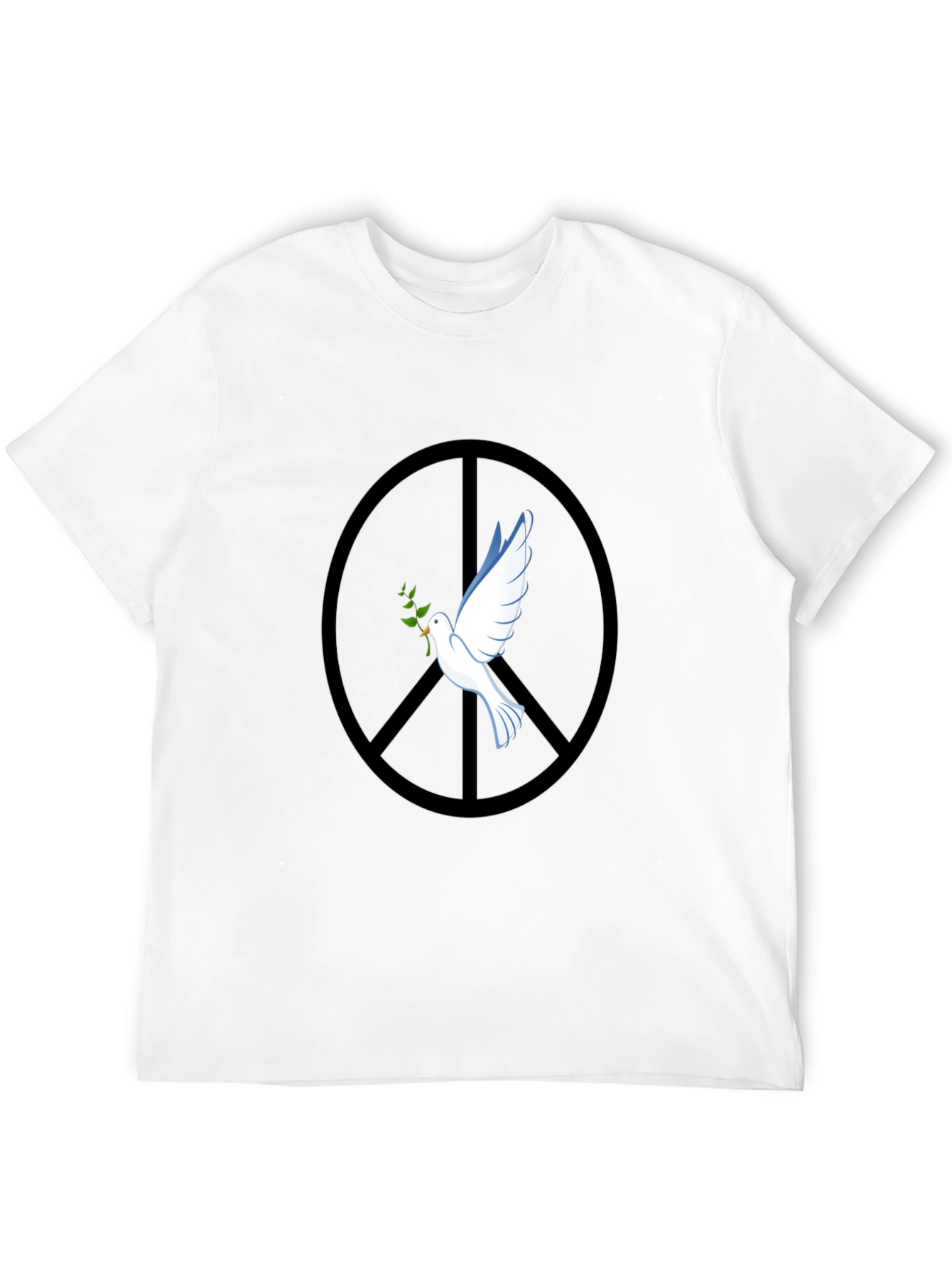 Peace Dove Graphic Tee - Black Cotton Blend