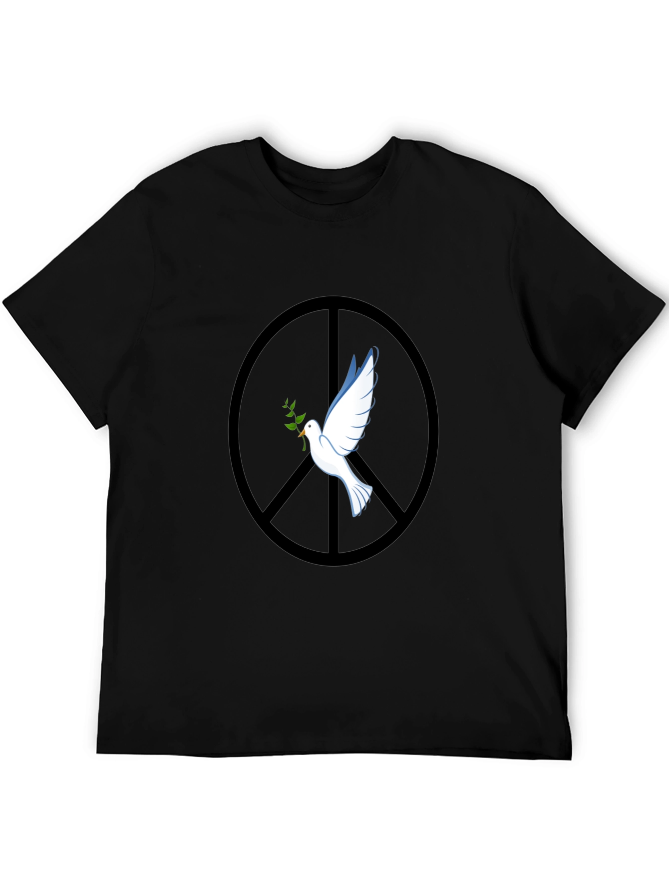 Peace Dove Graphic Tee - Black Cotton Blend