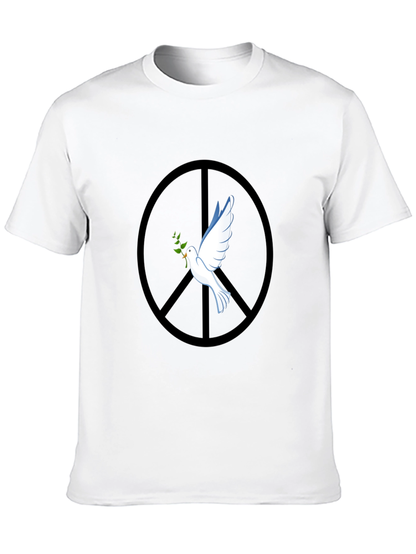 Peace Dove Graphic Tee - Black Cotton Blend