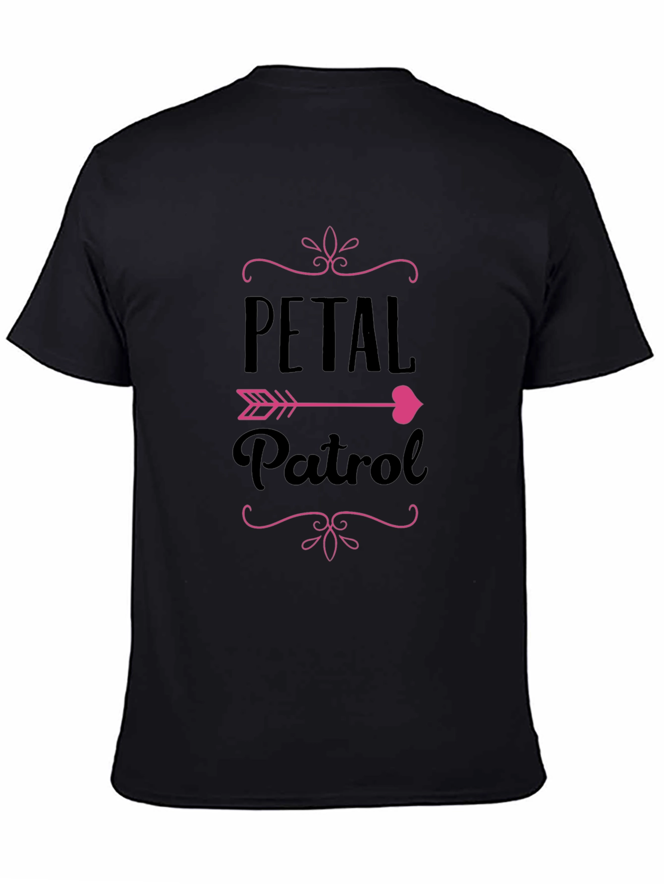 Petal Patrol Graphic Tee - Black Crew Neck T-Shirt