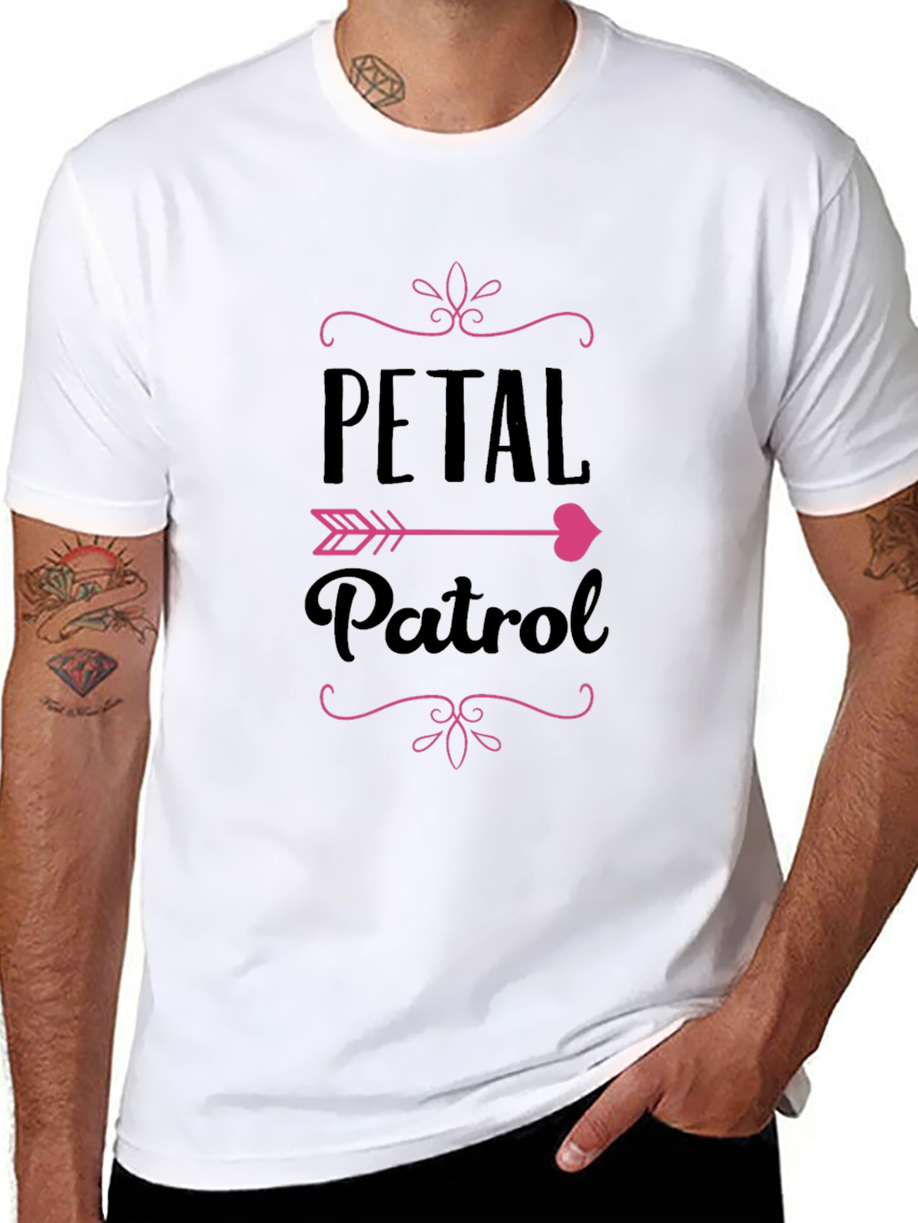 Petal Patrol Graphic Tee - Black Crew Neck T-Shirt