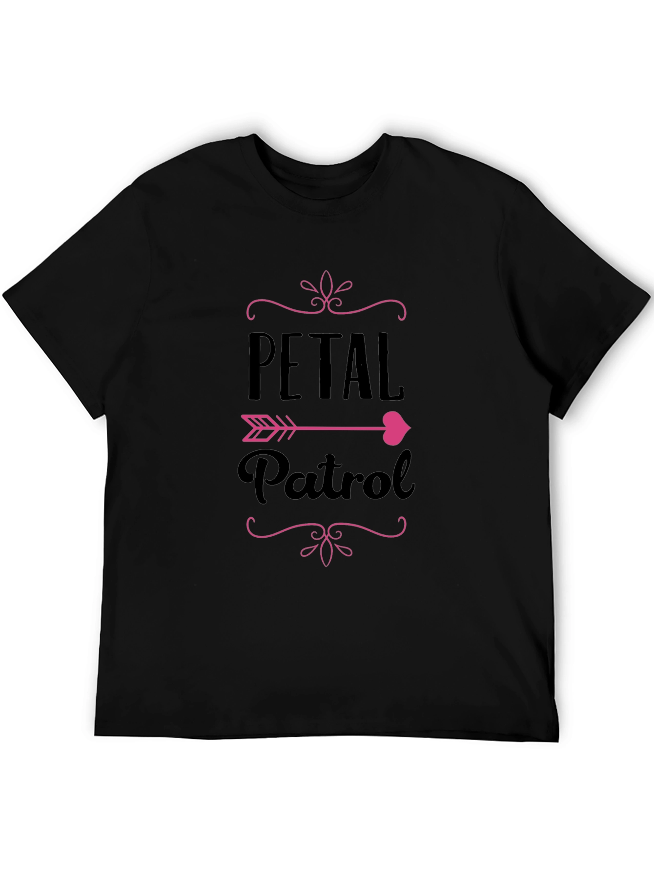 Petal Patrol Graphic Tee - Black Crew Neck T-Shirt